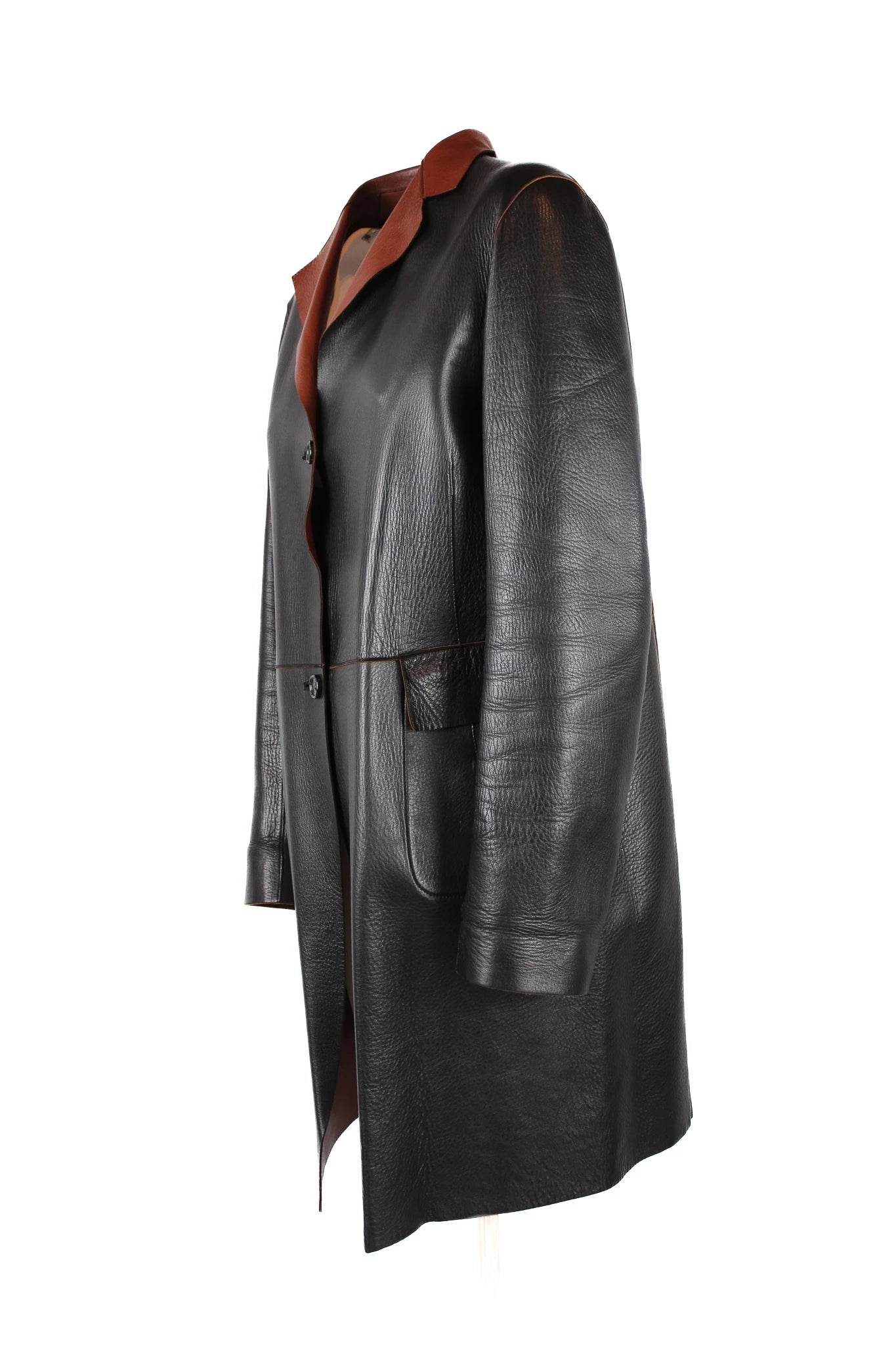 Black and Brown Reversible Leather Jacket