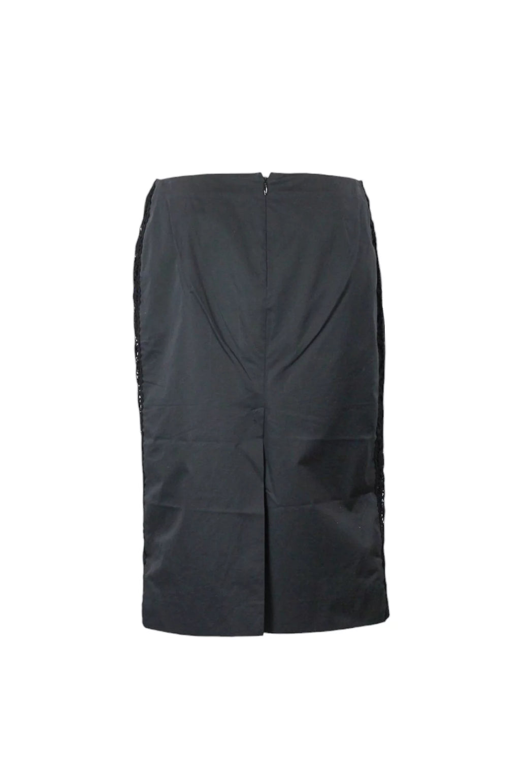 Cotton Pencil Skirt with Lace Side Band