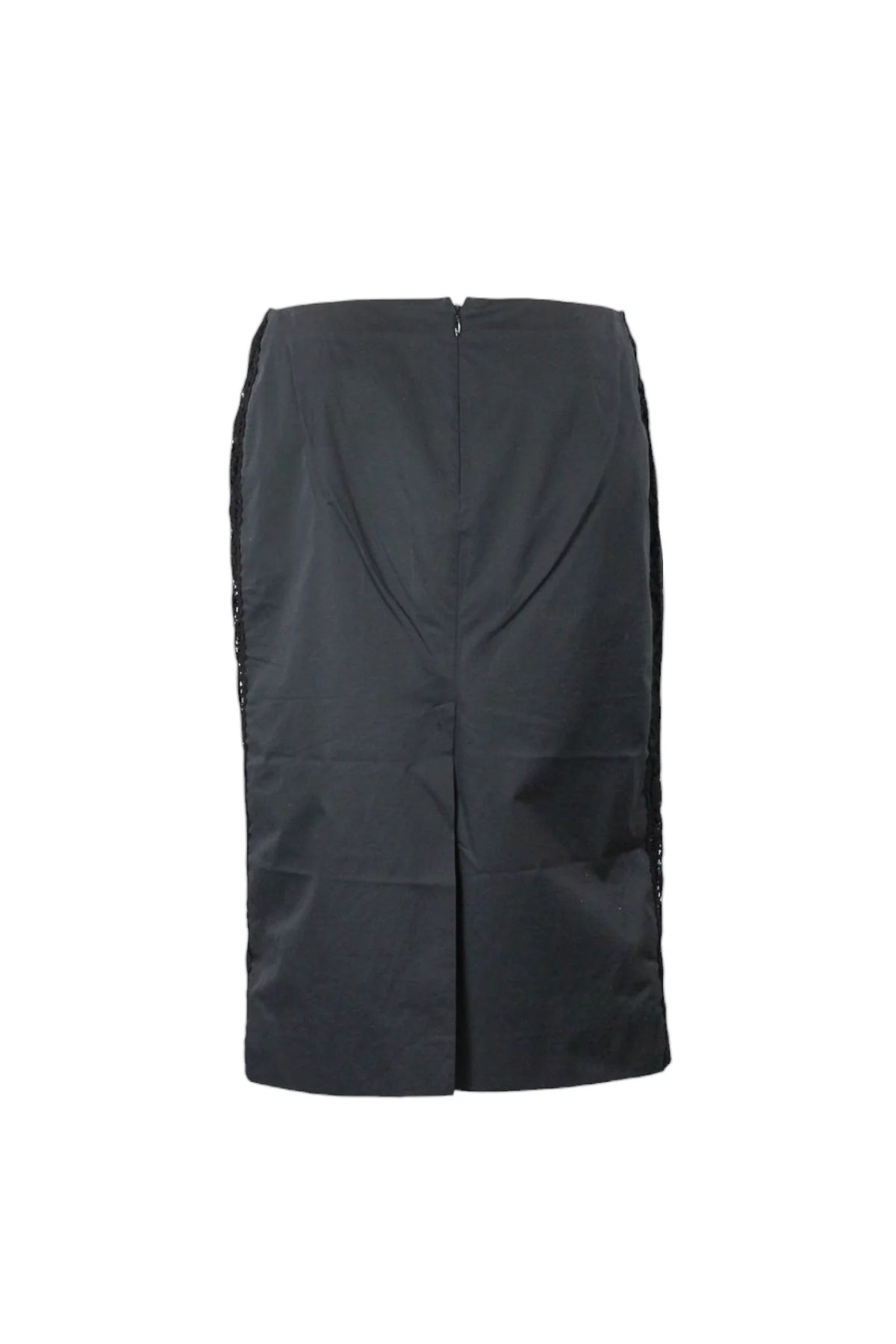 Cotton Pencil Skirt with Lace Side Band