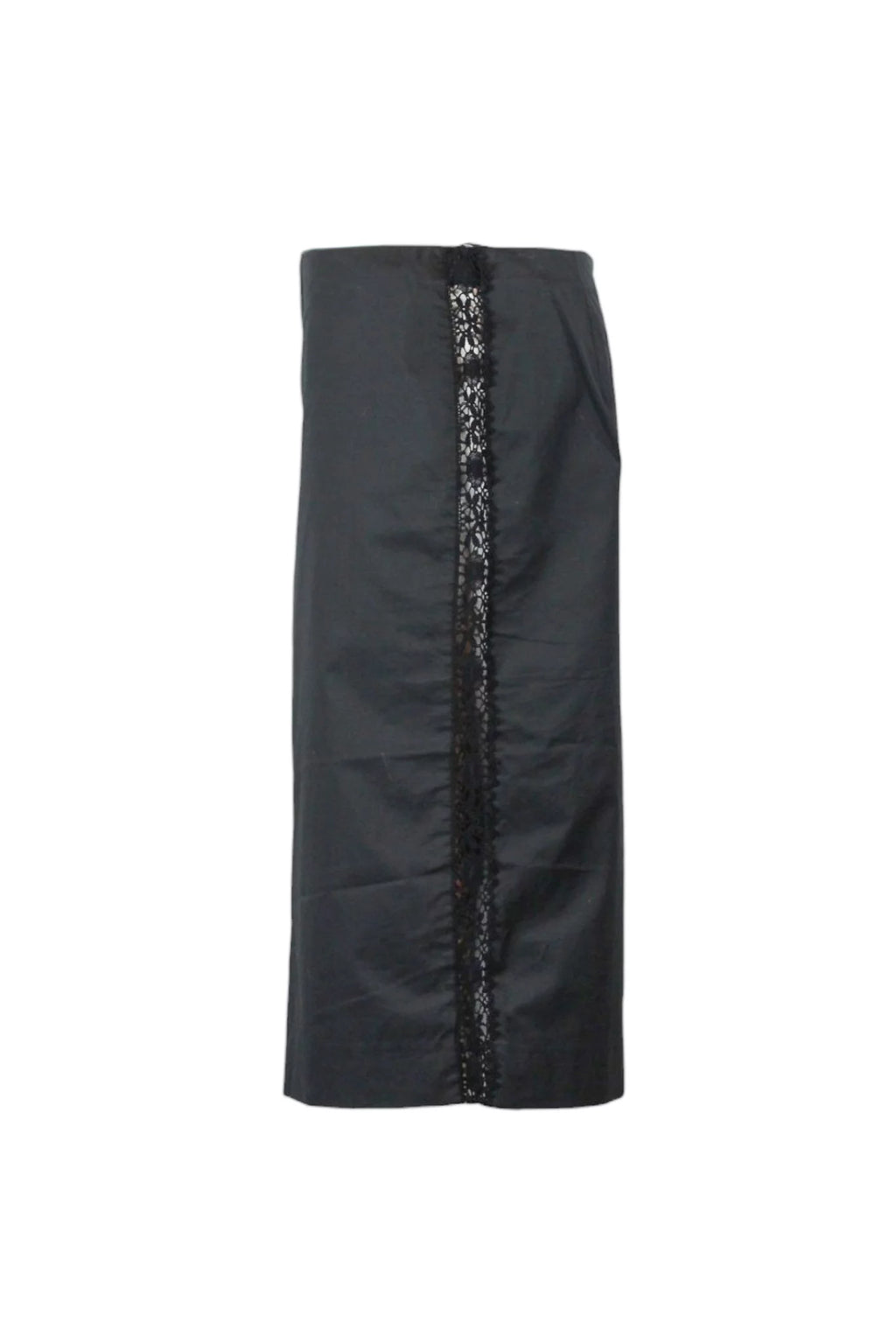 Cotton Pencil Skirt with Lace Side Band