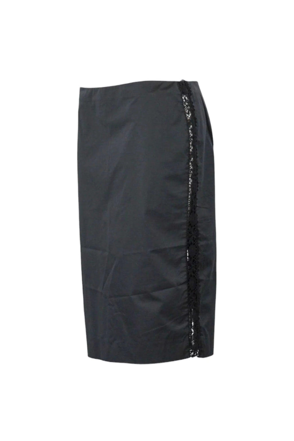 Cotton Pencil Skirt with Lace Side Band