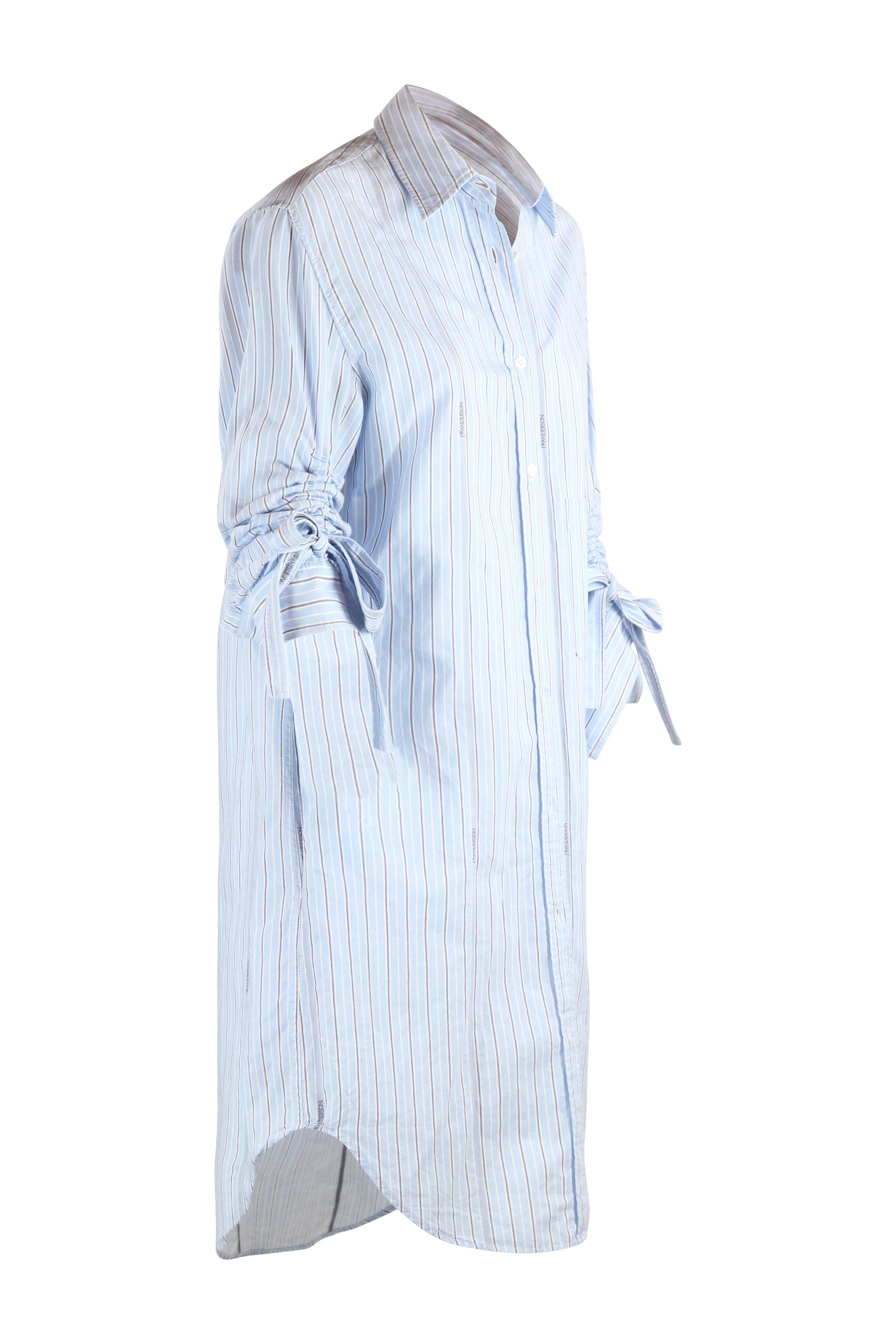 Chemisier Dress with Ruched Ribbon Sleeves