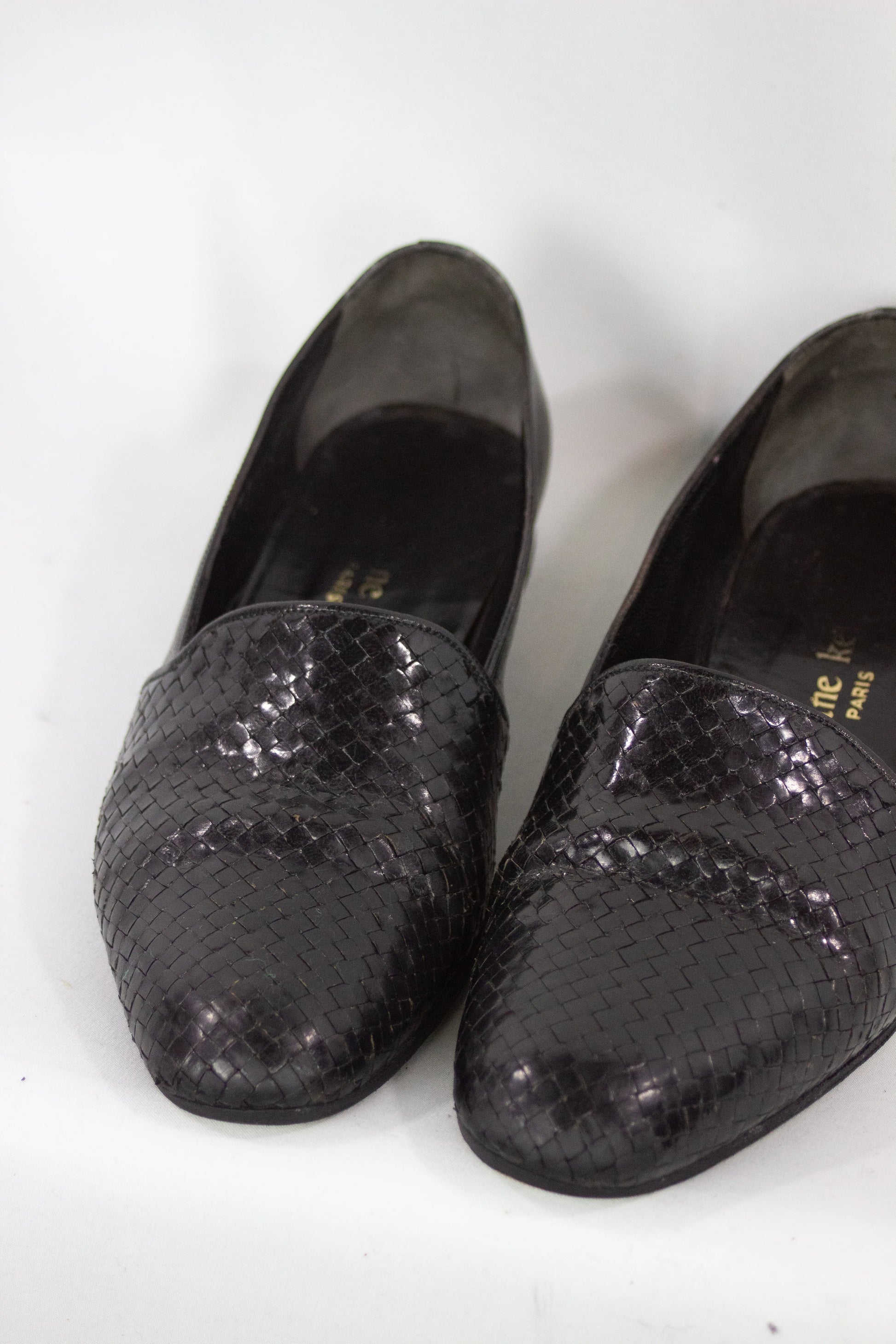 Woven point loafers