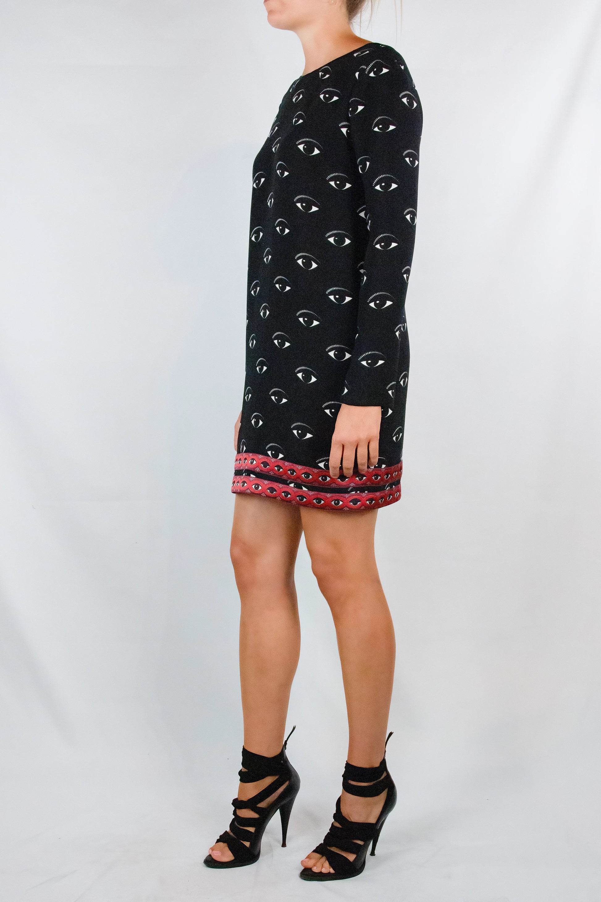 Eye Print Mini Dress with Long Sleeves FW2013