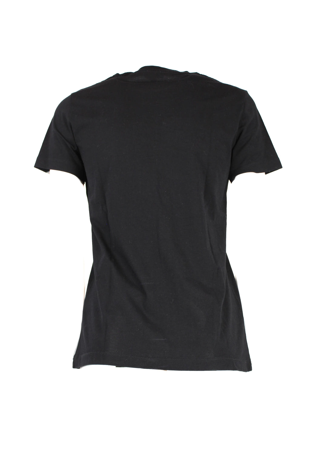 Black Cotton T-Shirt with Metallic Eye Print
