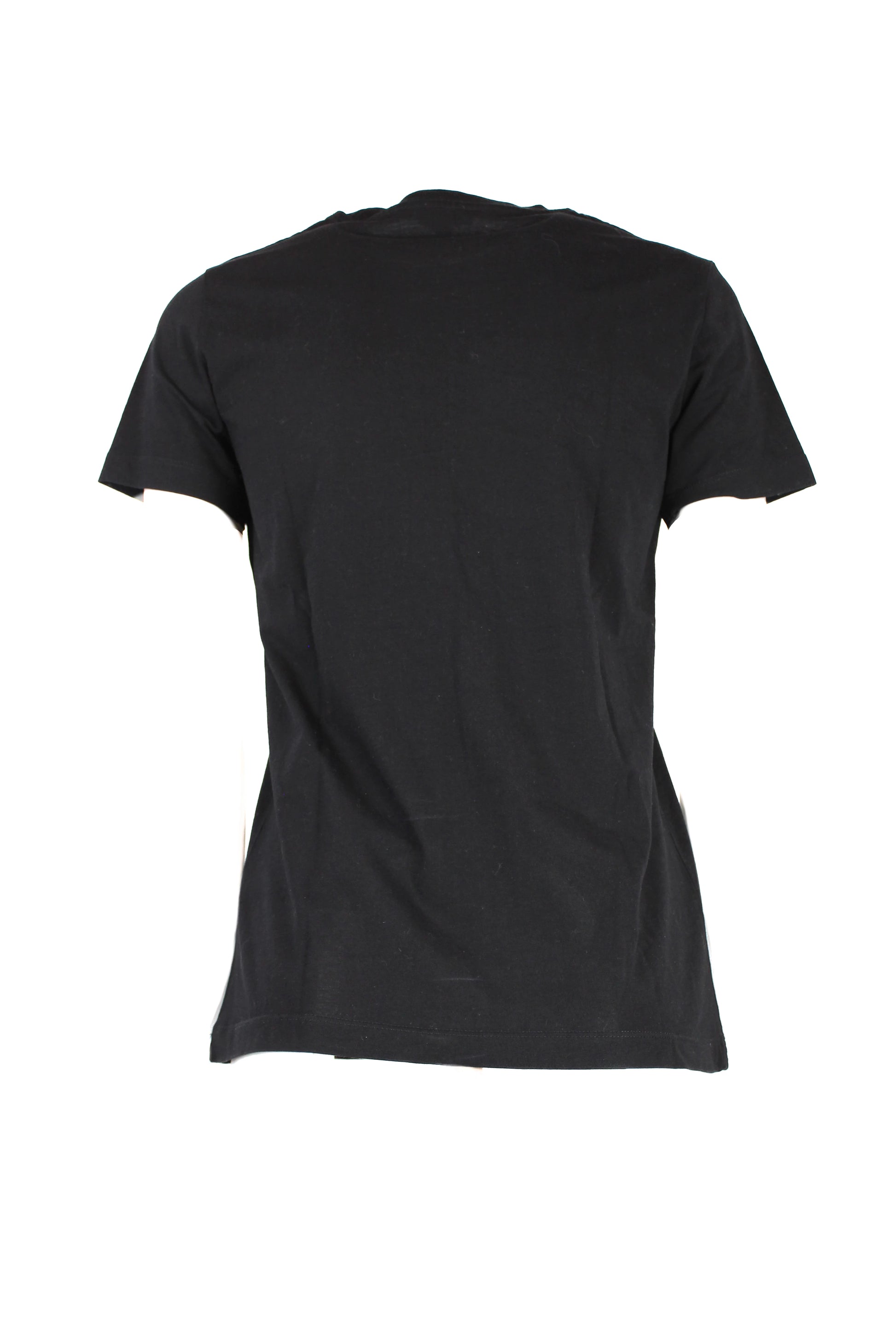 Black Cotton T-Shirt with Metallic Eye Print