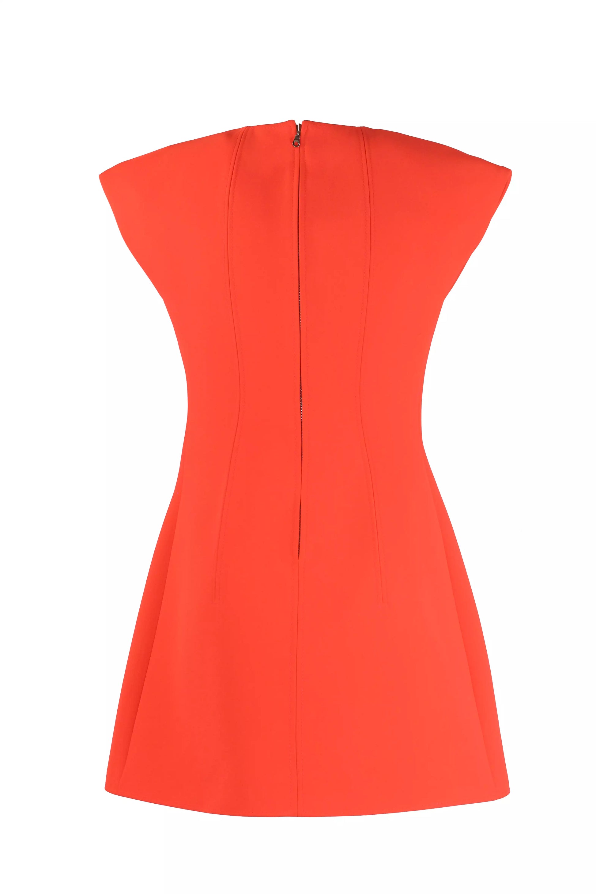 Sagomated Mini Dress in Coral Orange Resort2014