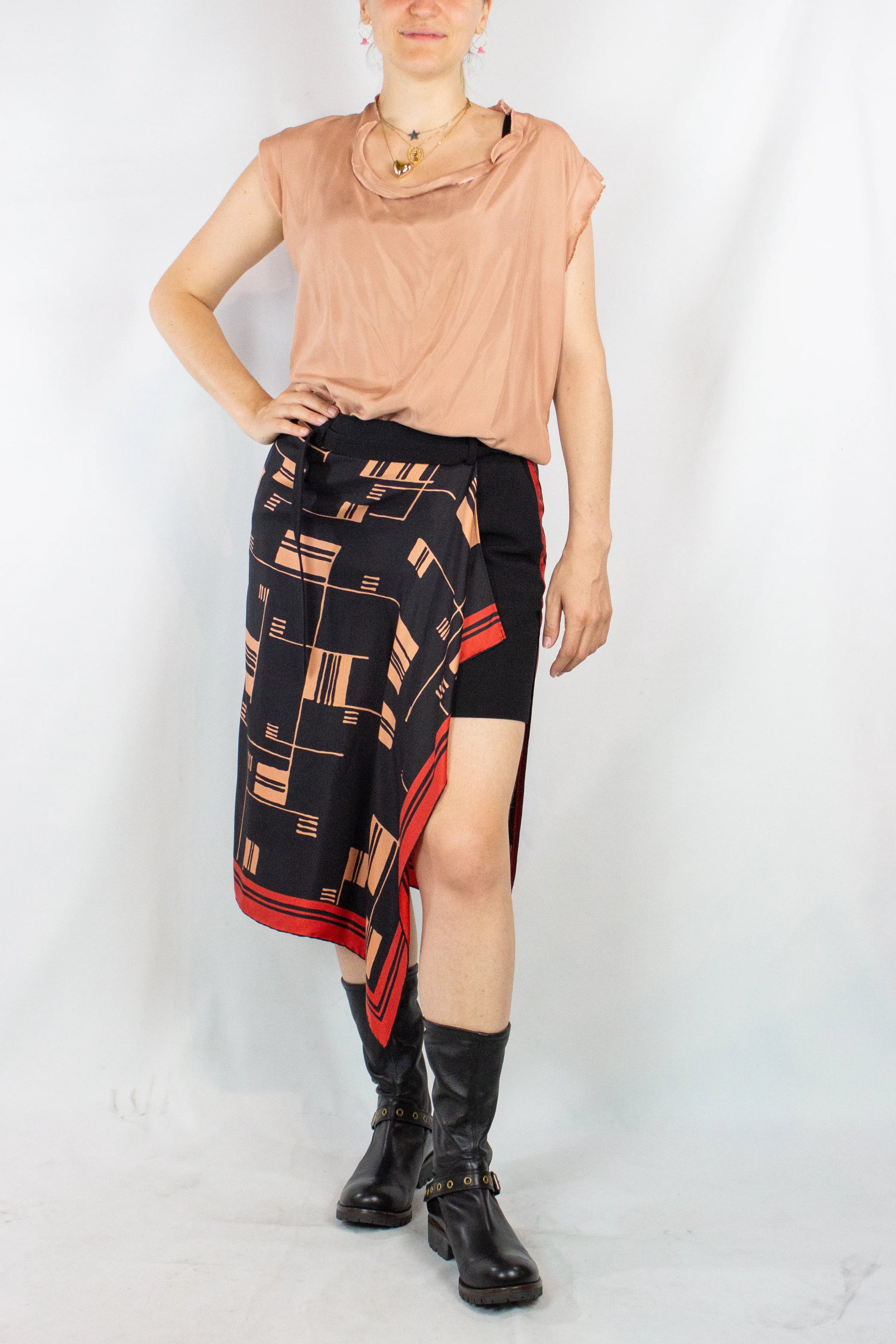 Peach Pink Sleeveless Blouse