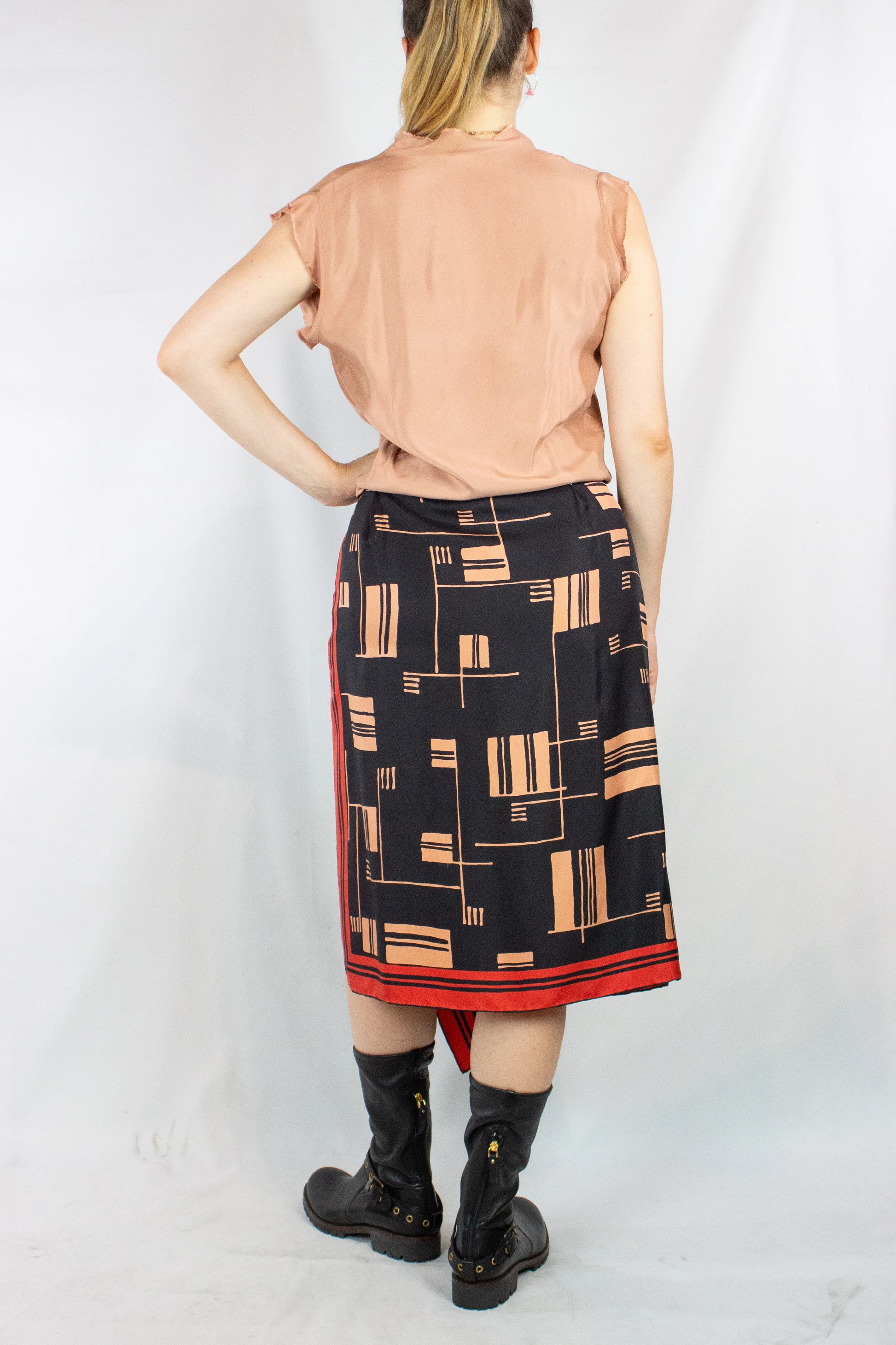Peach Pink Sleeveless Blouse