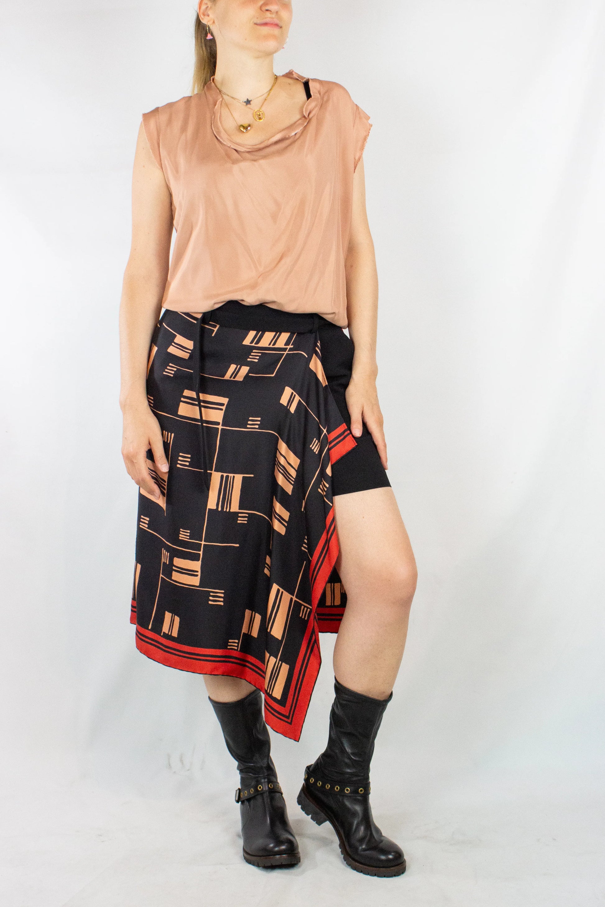 Peach Pink Sleeveless Blouse