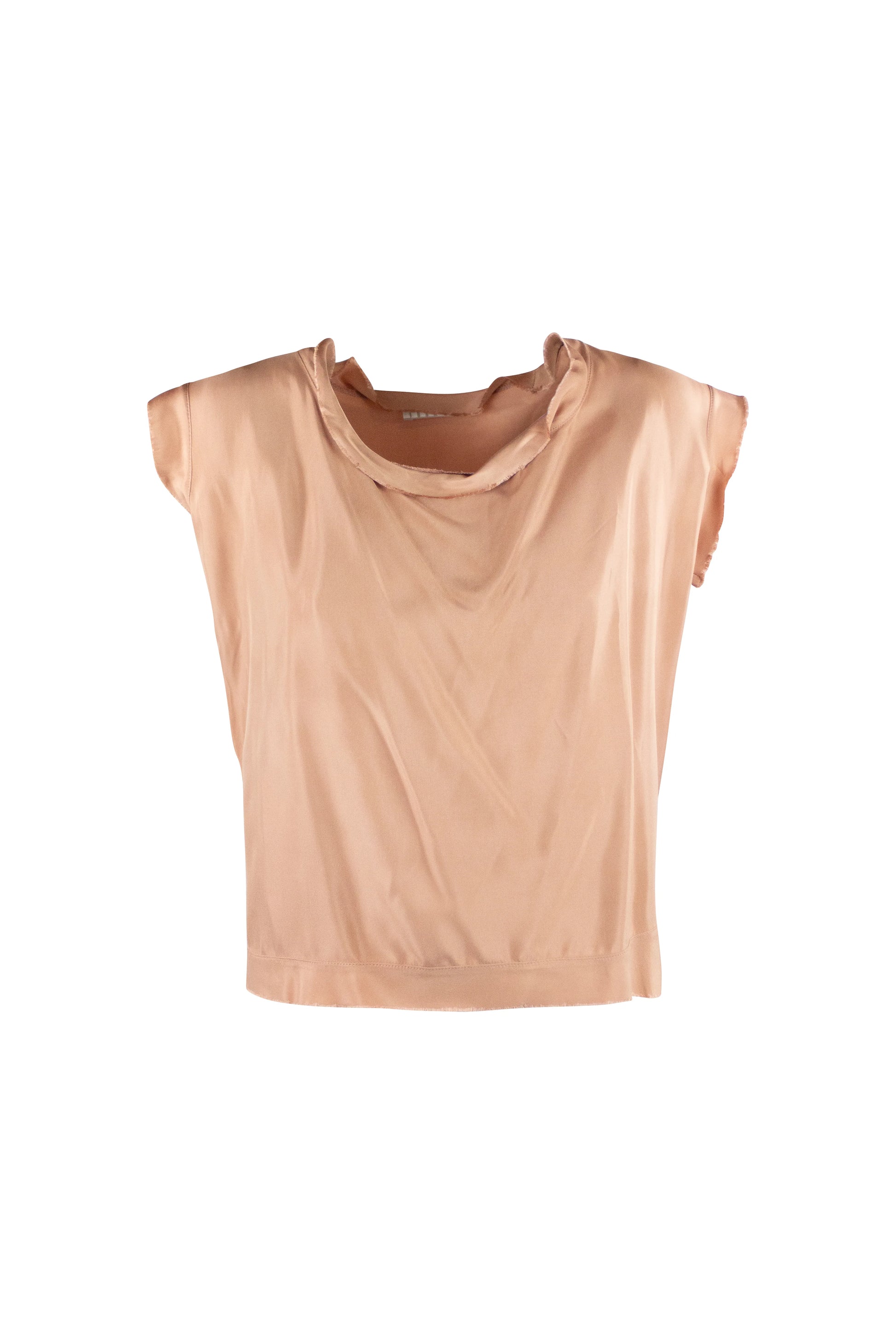 Peach Pink Sleeveless Blouse