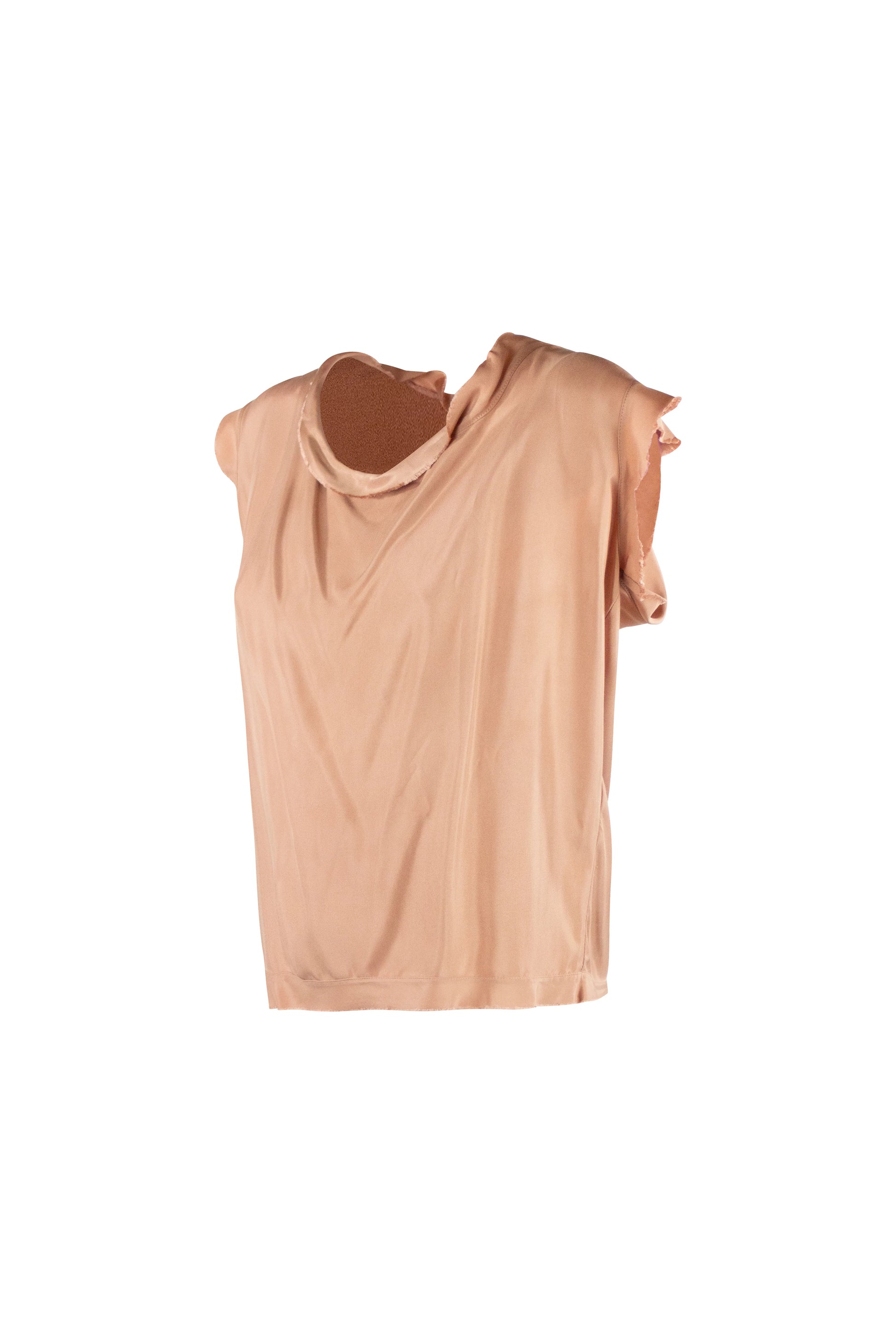 Peach Pink Sleeveless Blouse