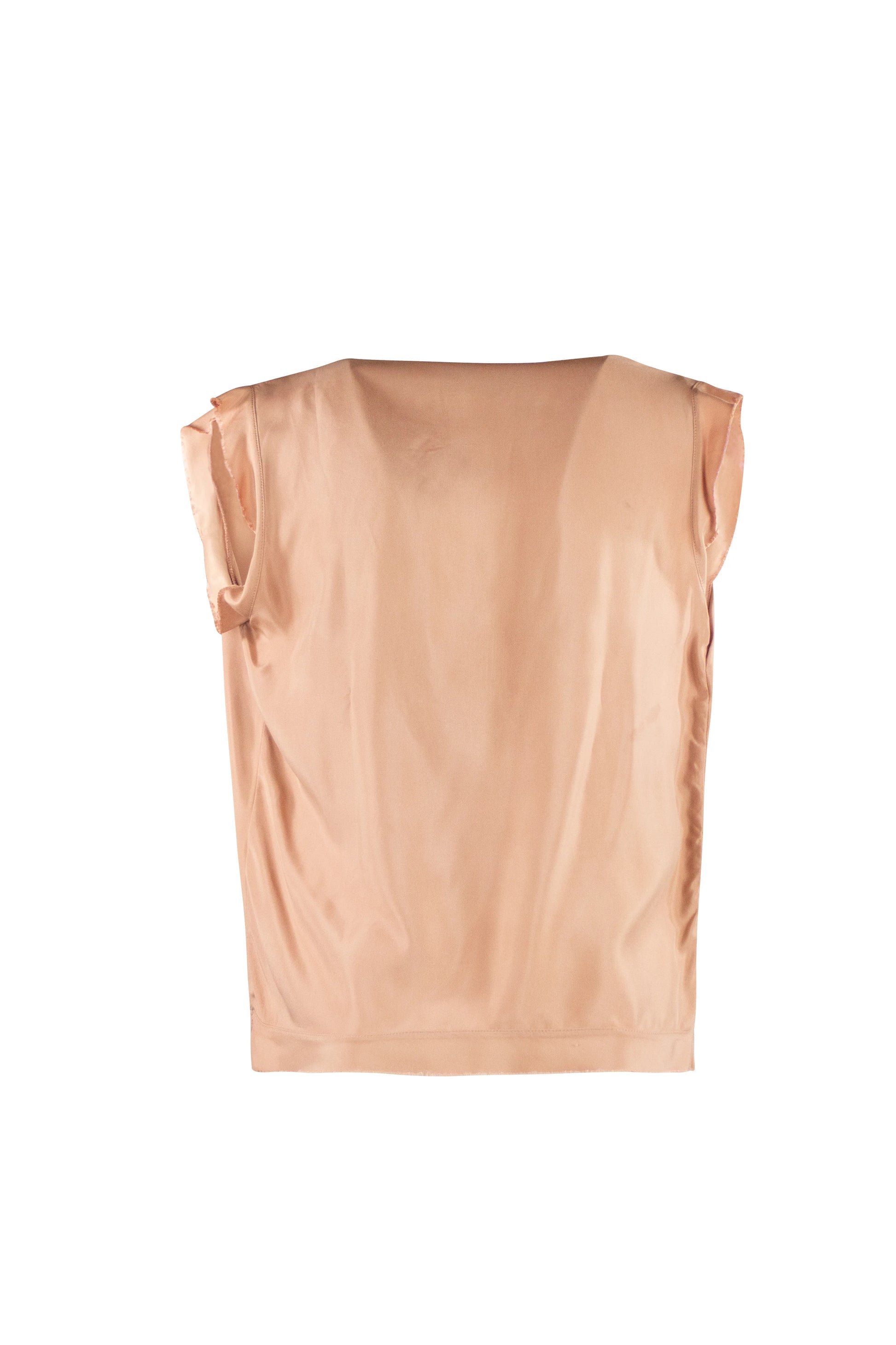 Peach Pink Sleeveless Blouse