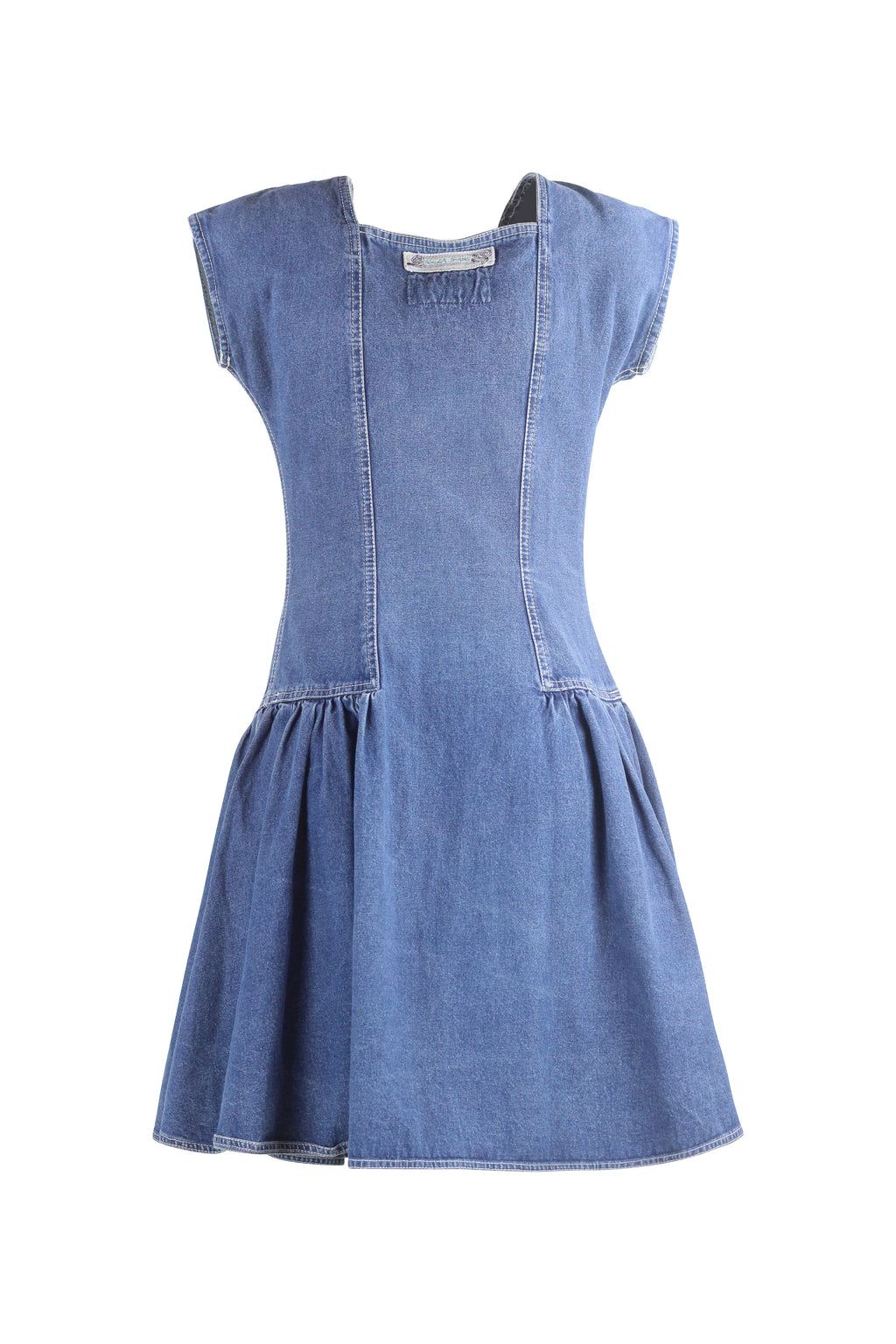 Denim Dress with Square Neckline