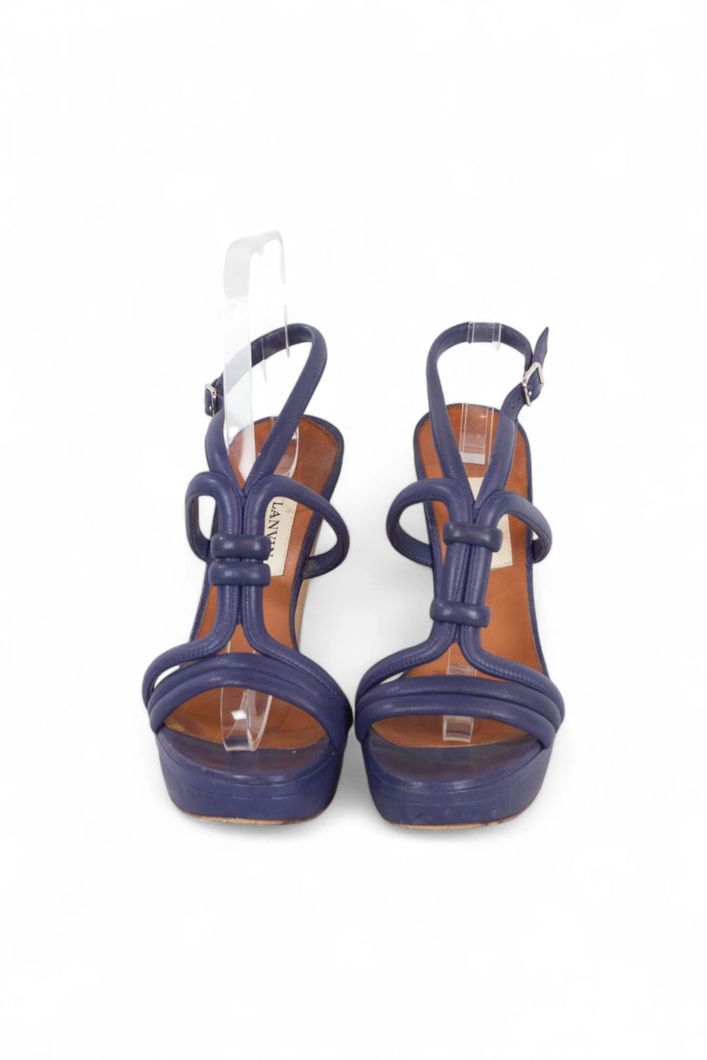 Blue sandals with rope style straps