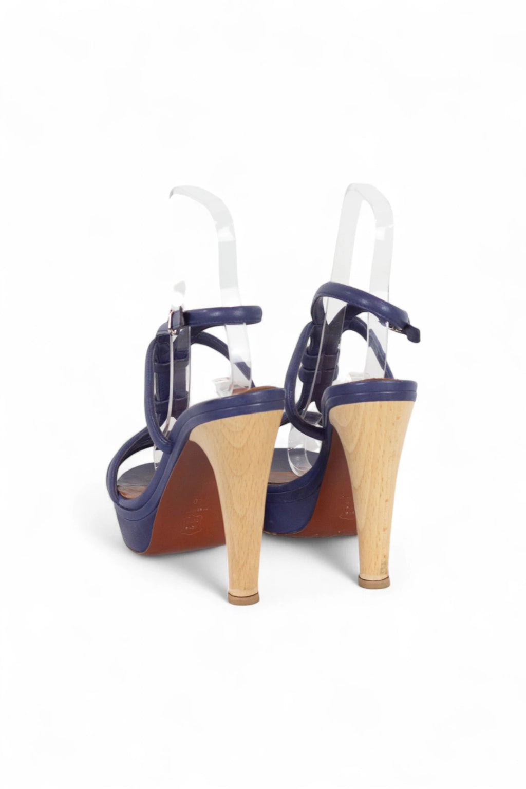 Blue sandals with rope style straps