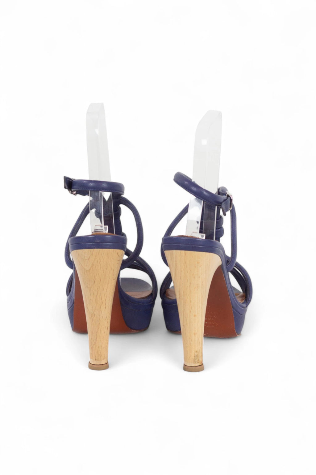 Blue sandals with rope style straps