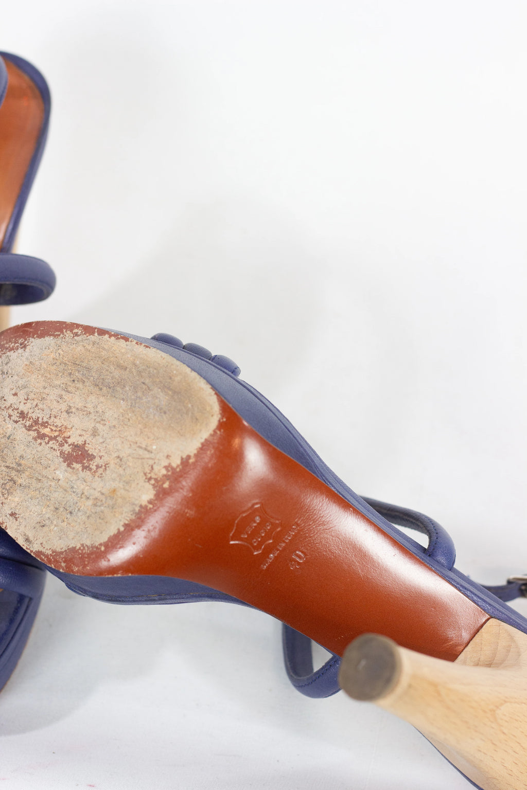 Blue sandals with rope style straps