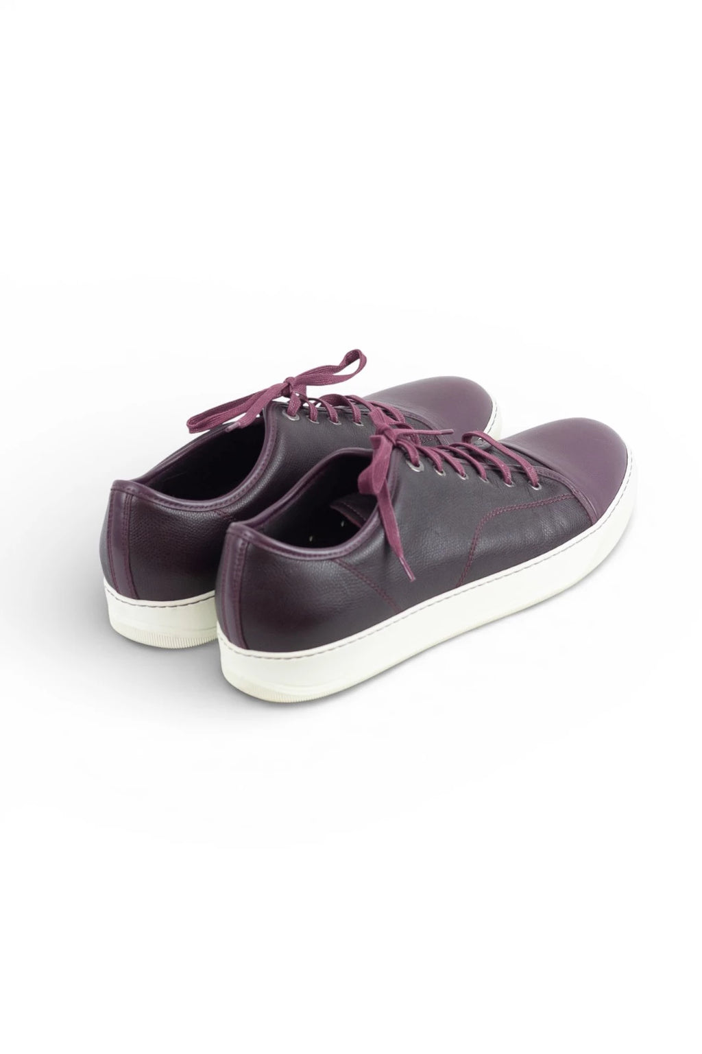 Burgundy leather sneakers