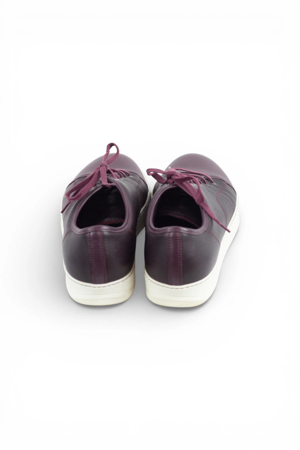 Burgundy leather sneakers