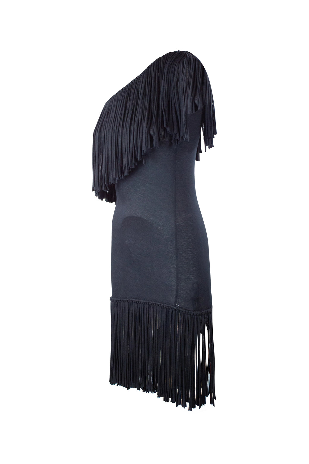 Fringed asymmetric dress