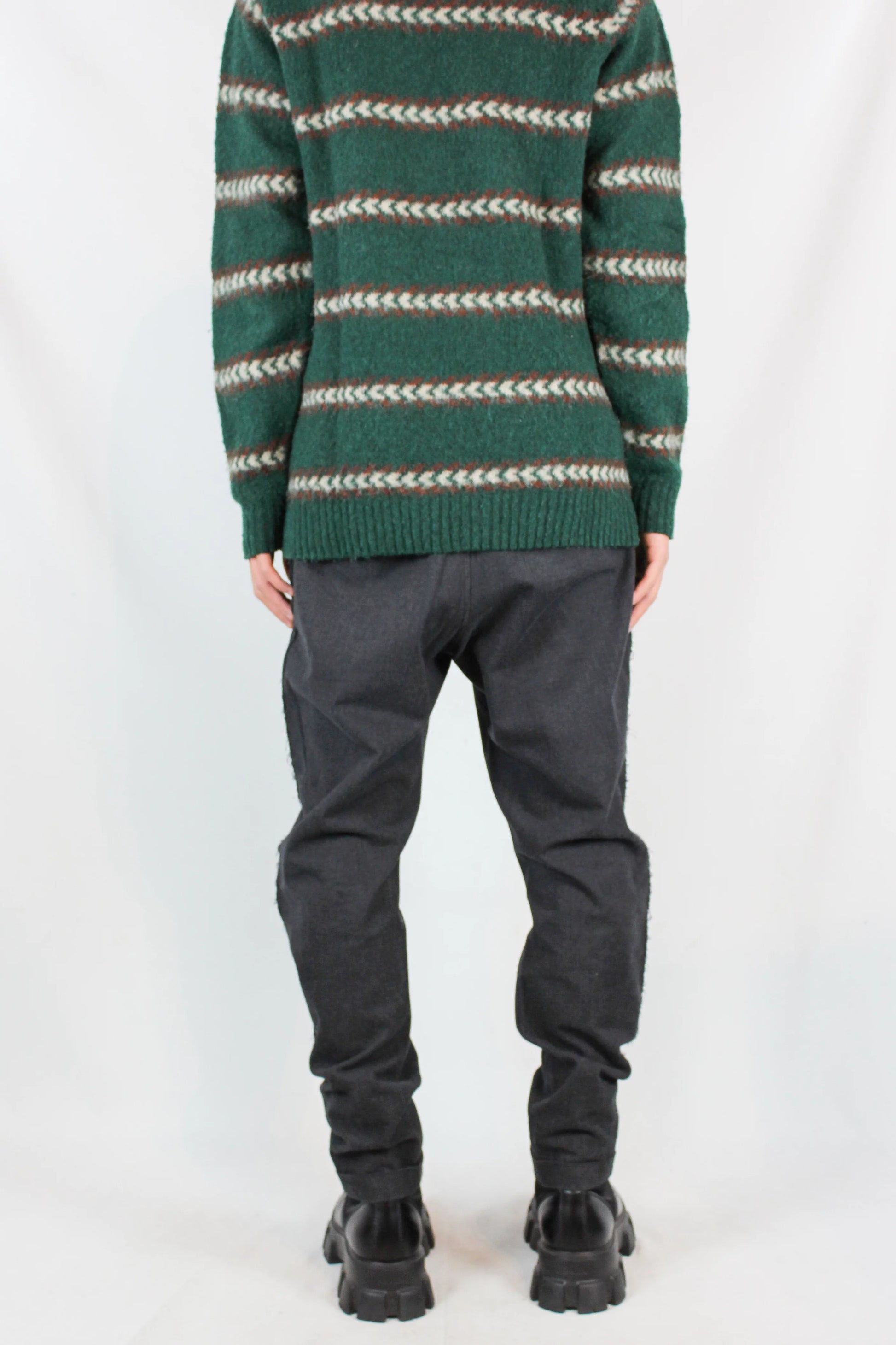 Slim Wool Trousers in Charcoal Grey