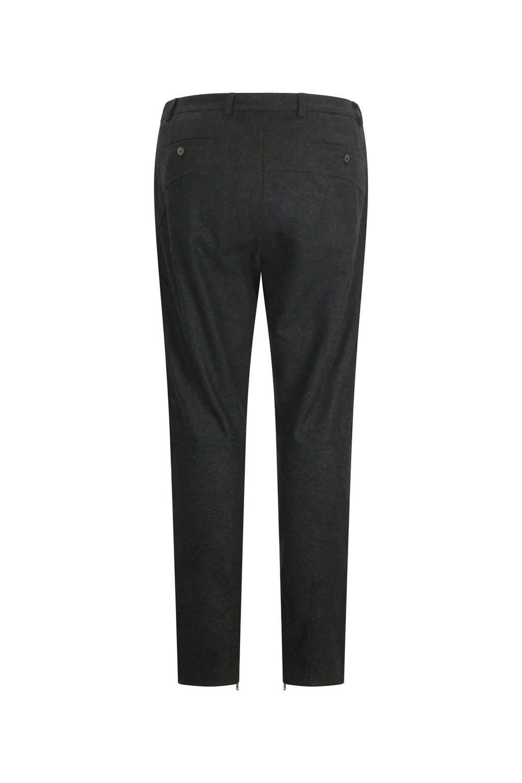 Slim Wool Trousers in Charcoal Grey