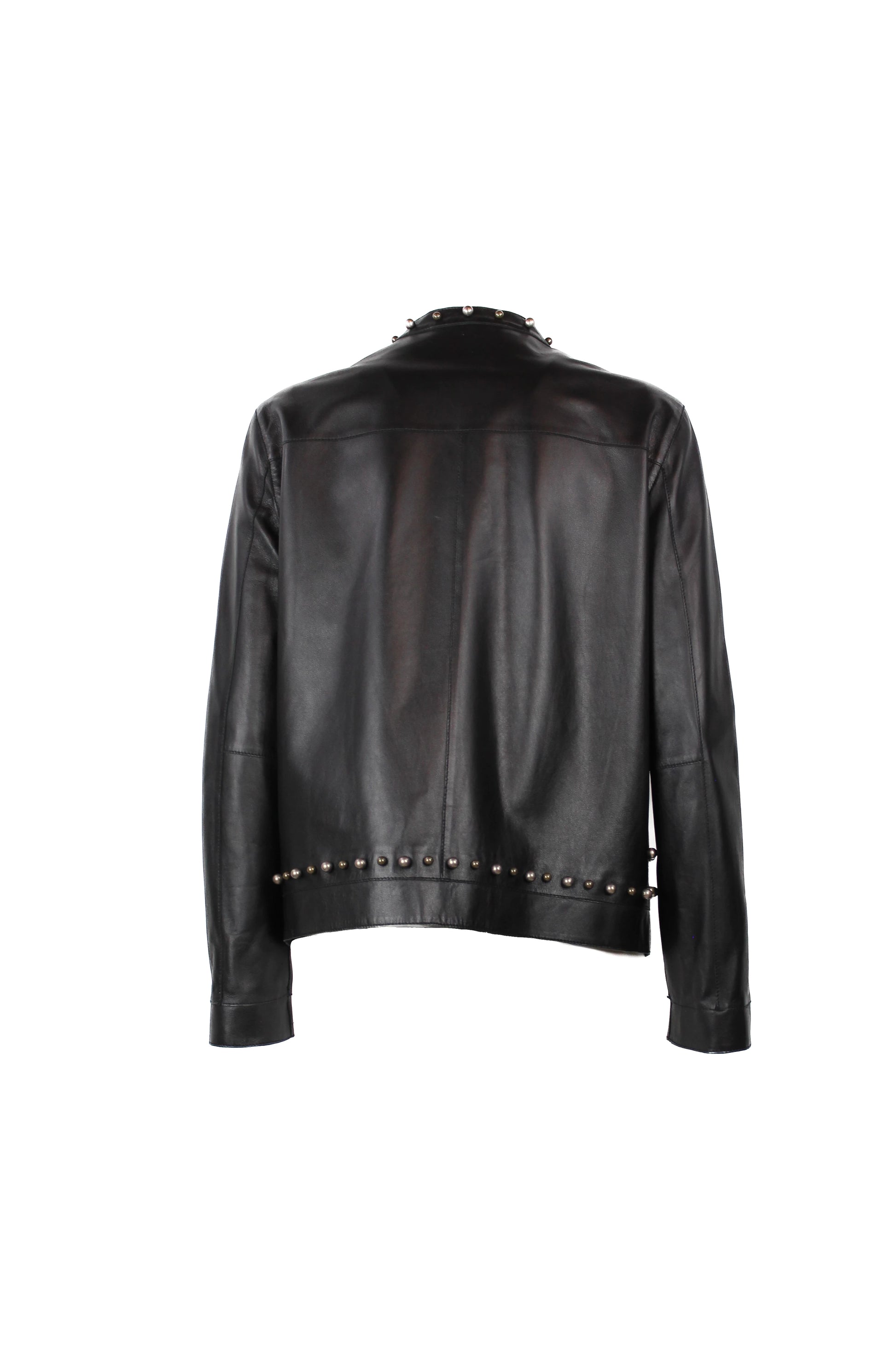 Leather Jacket with Spherical Stud Details