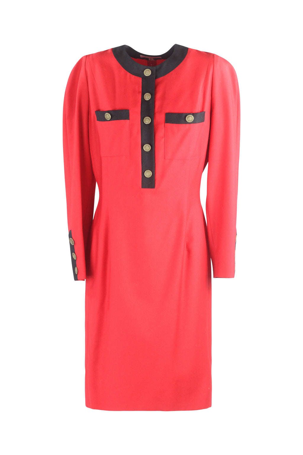 Red Wool Dress with Raglan Sleeves