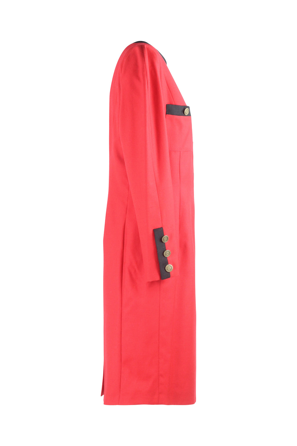 Red Wool Dress with Raglan Sleeves