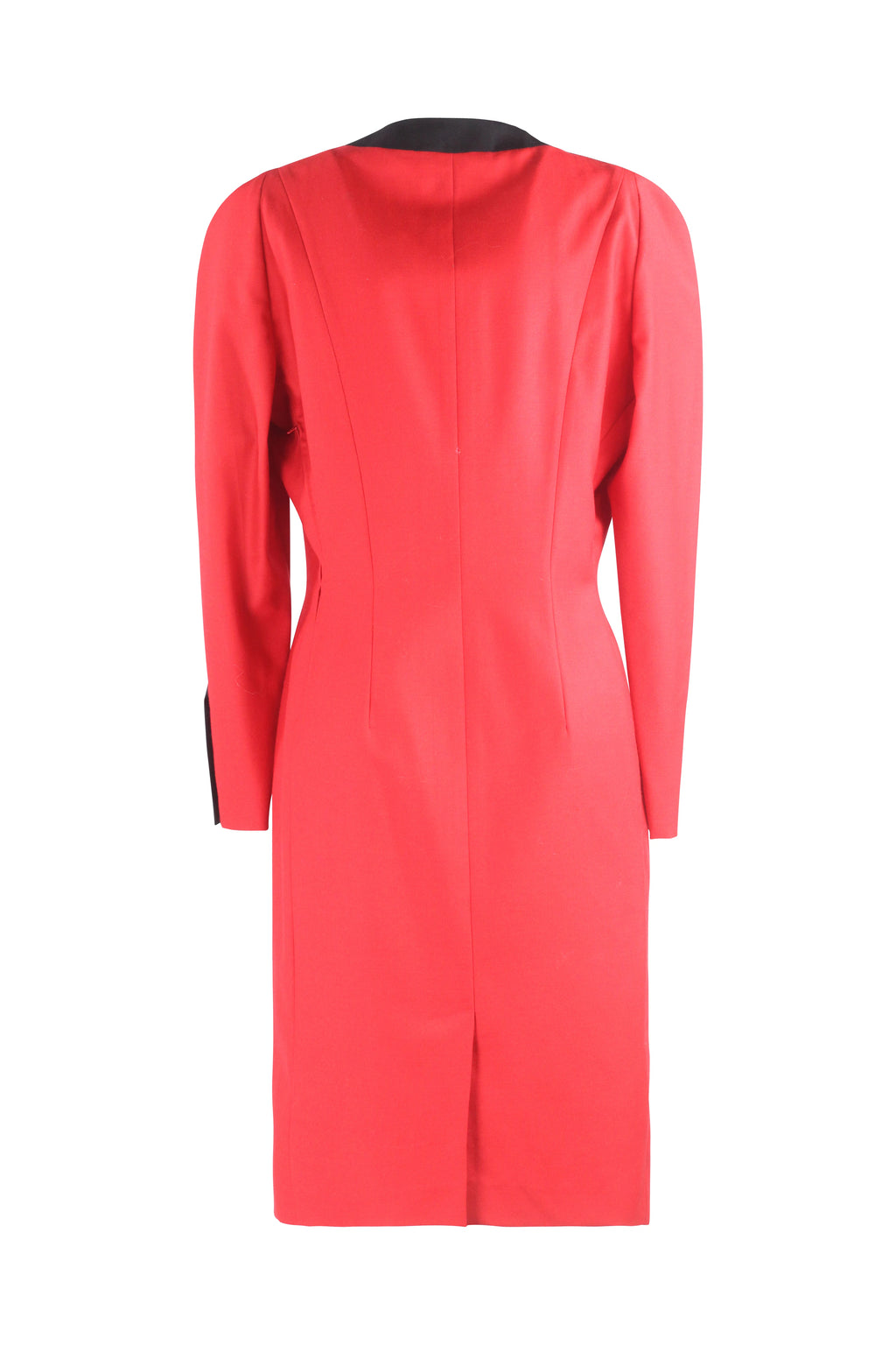 Red Wool Dress with Raglan Sleeves