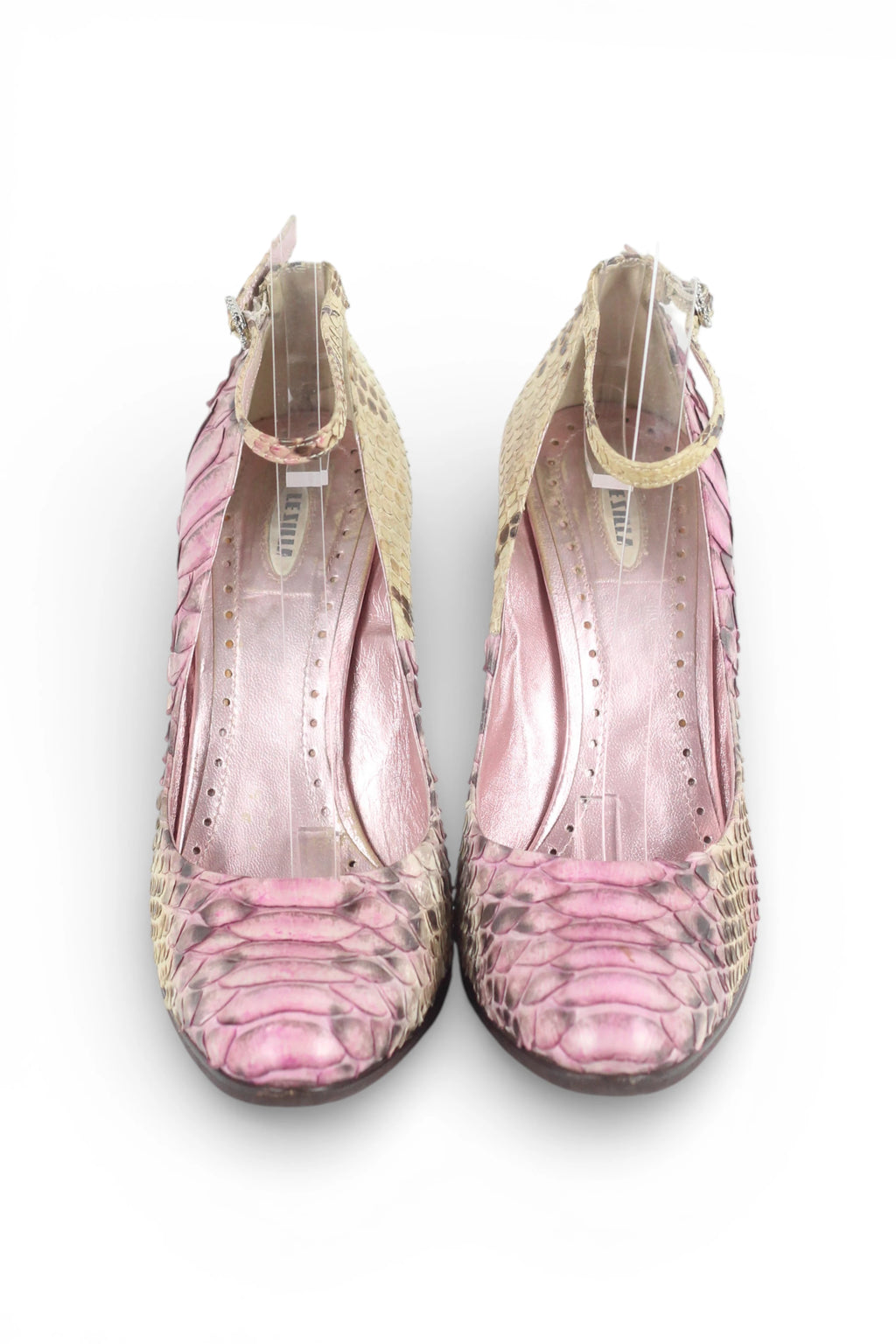 Snakeskin Stiletto Pump Ankle Strap