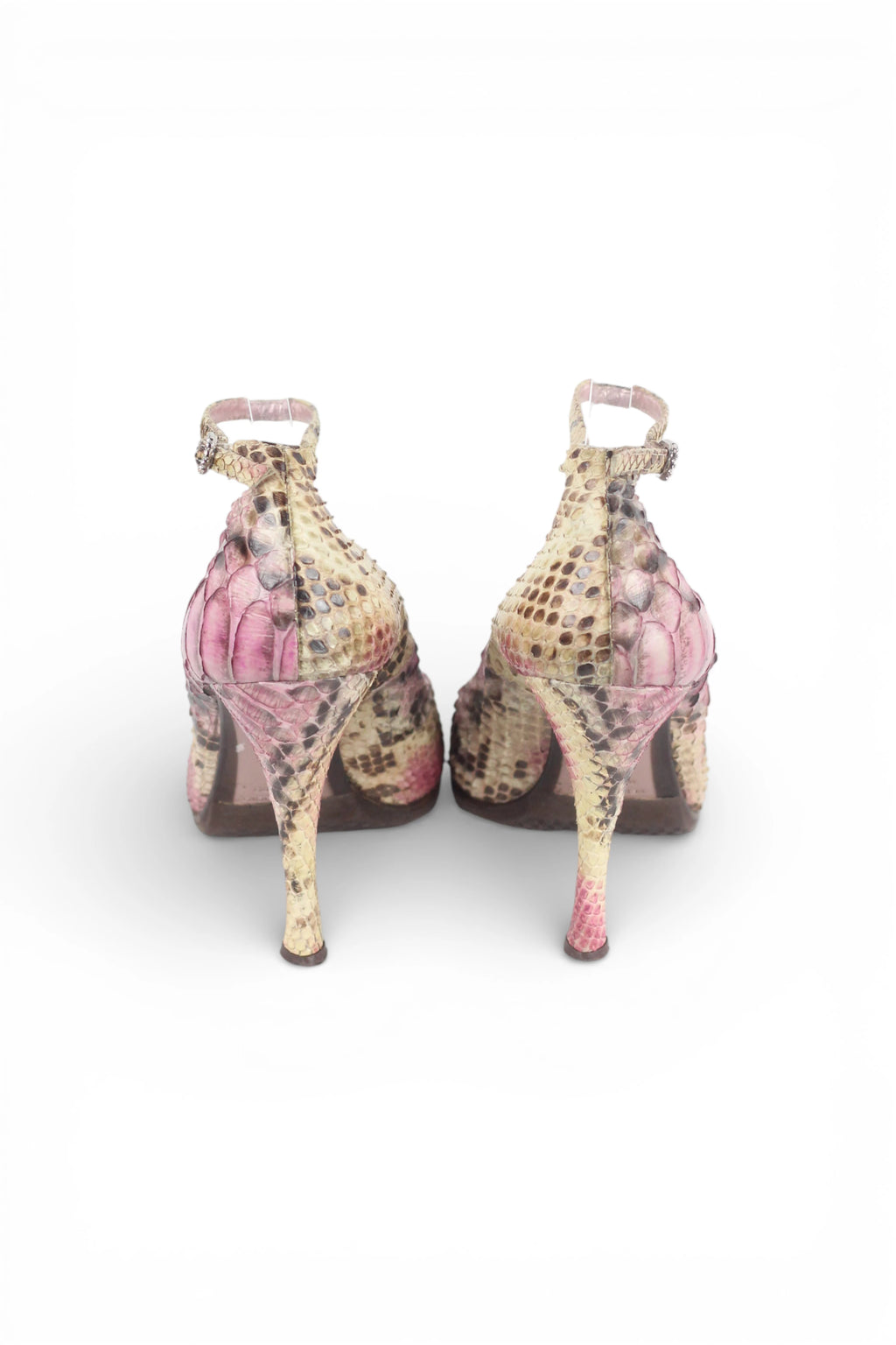 Snakeskin Stiletto Pump Ankle Strap