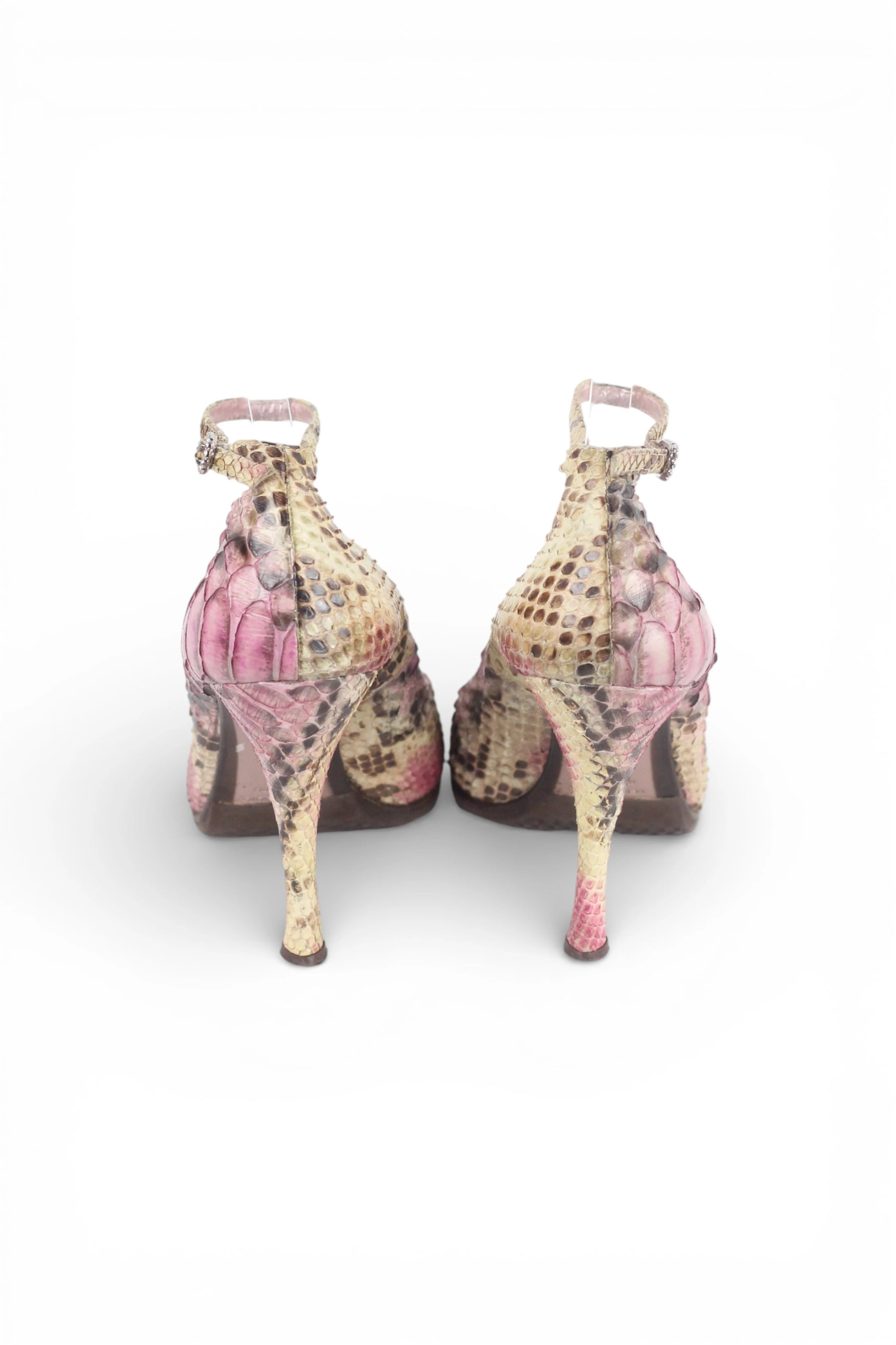Snakeskin Stiletto Pump Ankle Strap