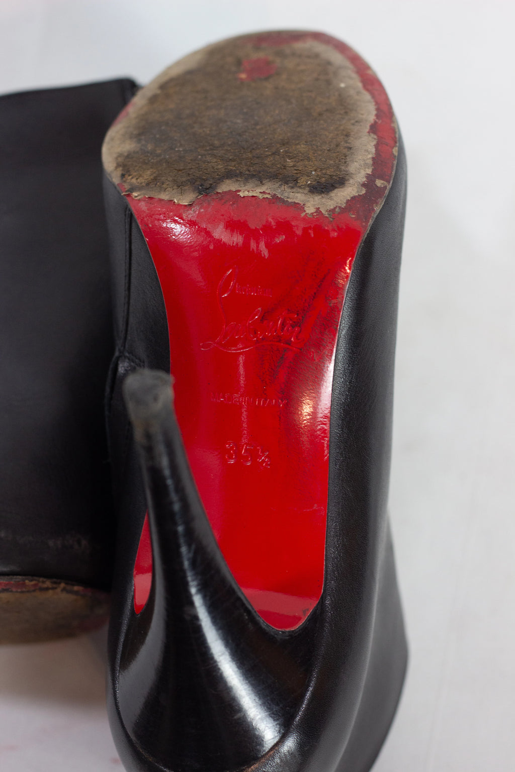 Black Leather Ankle Boots with Almond Toe