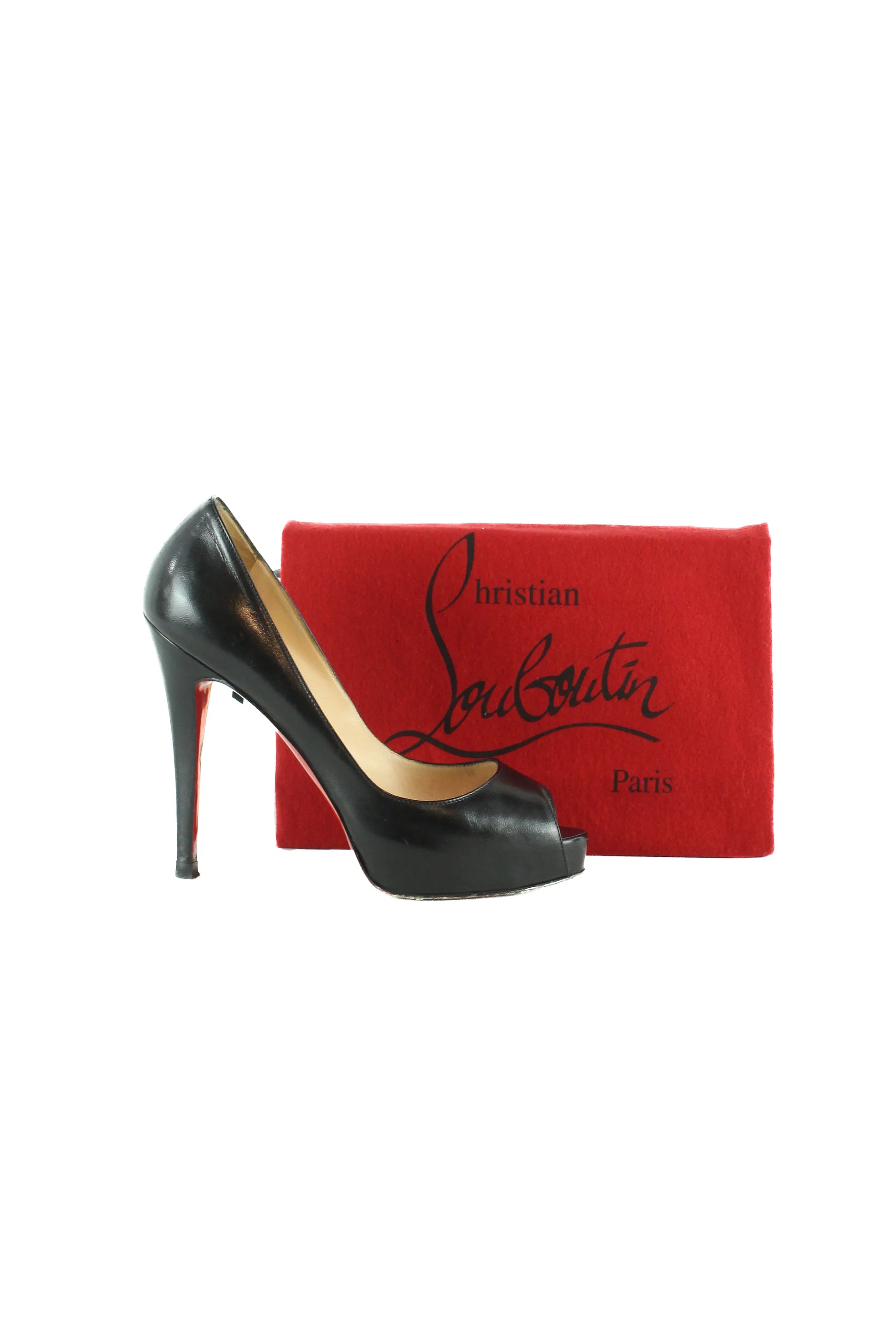 New Very Privè black leather peep toe
