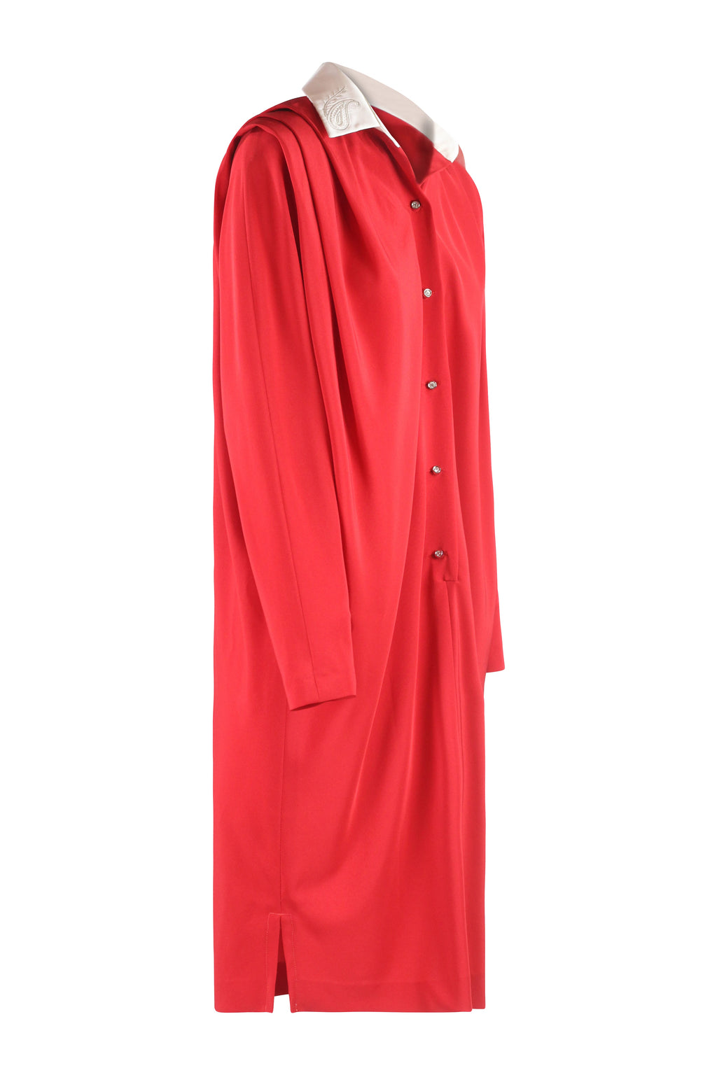 Red Dress with Structured Shoulders