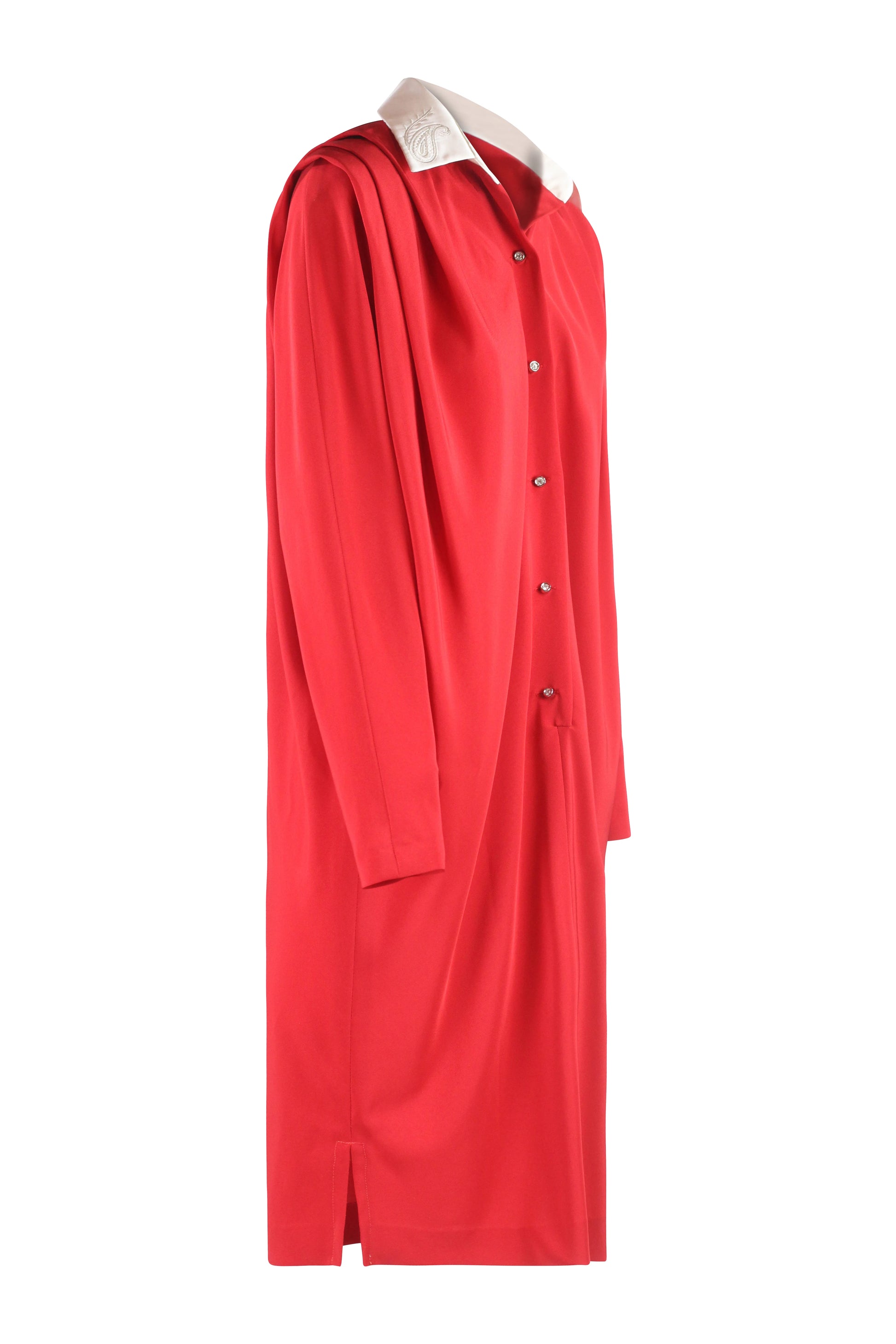 Red Dress with Structured Shoulders