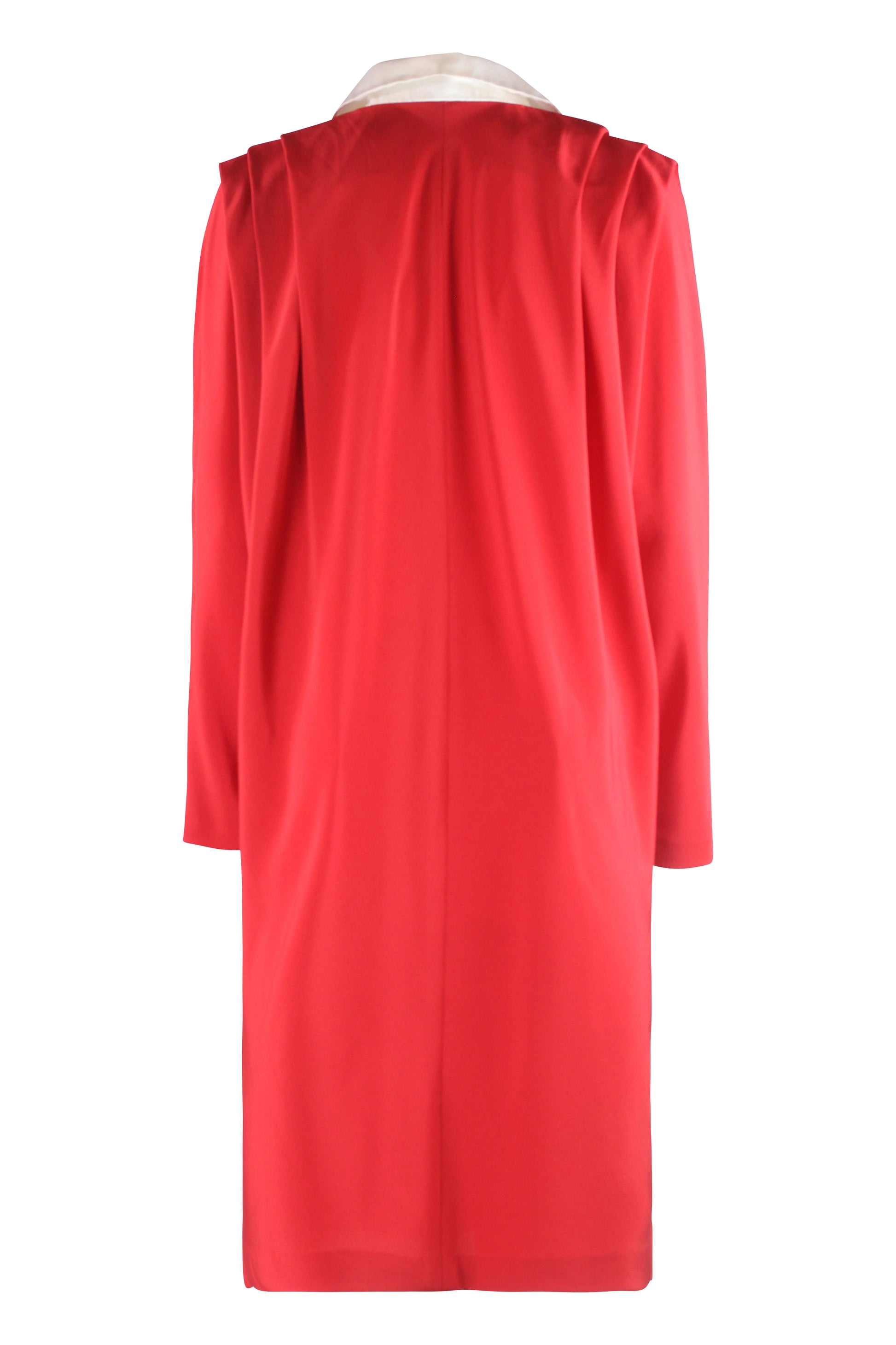 Red Dress with Structured Shoulders