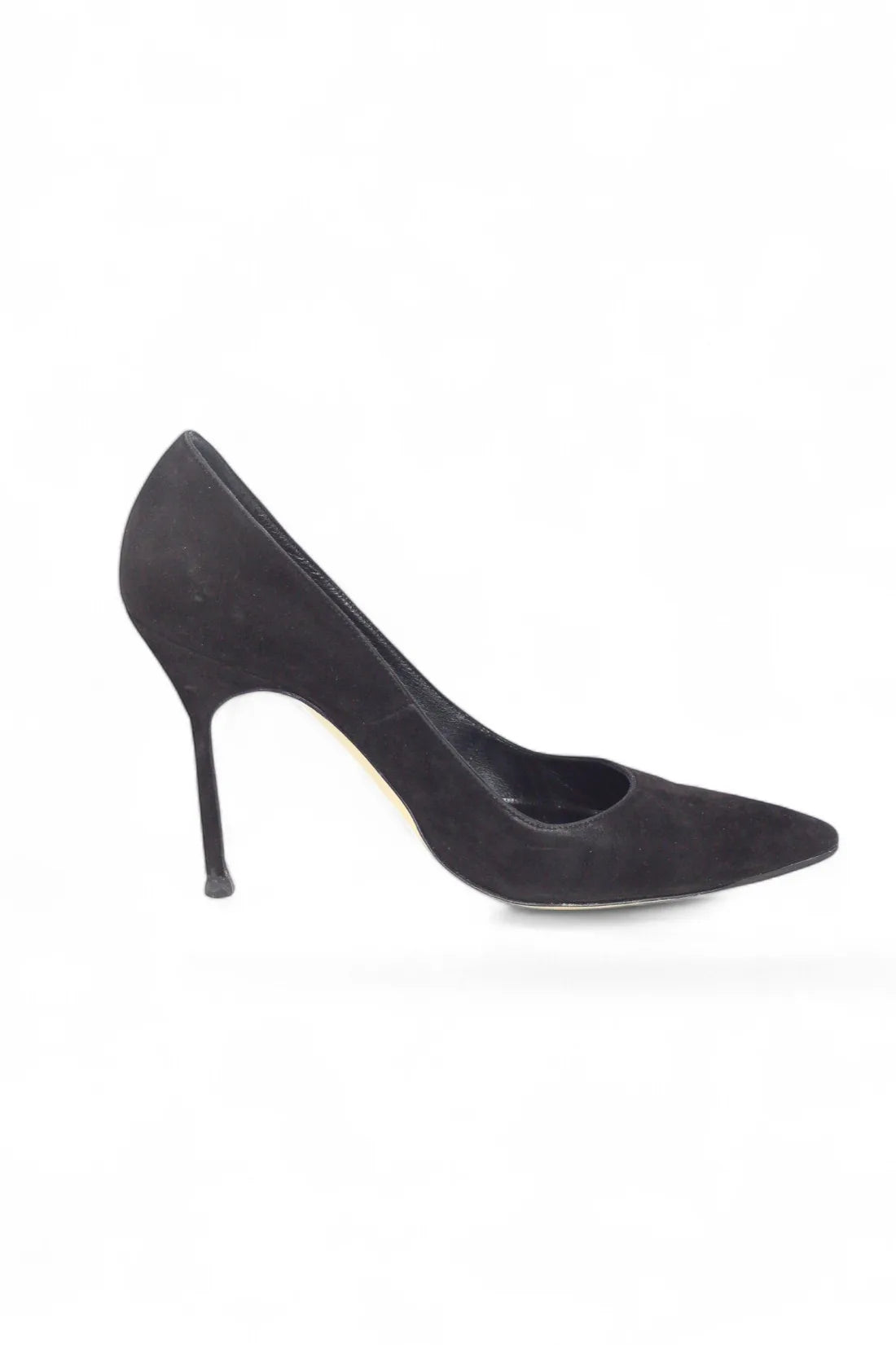 Black suede pumps