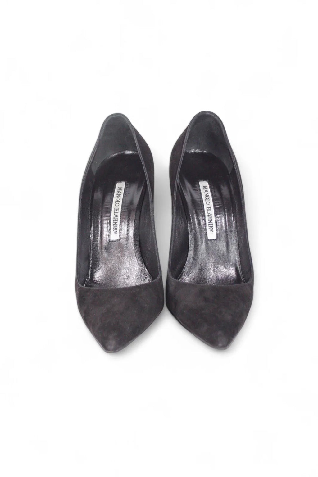 Black suede pumps