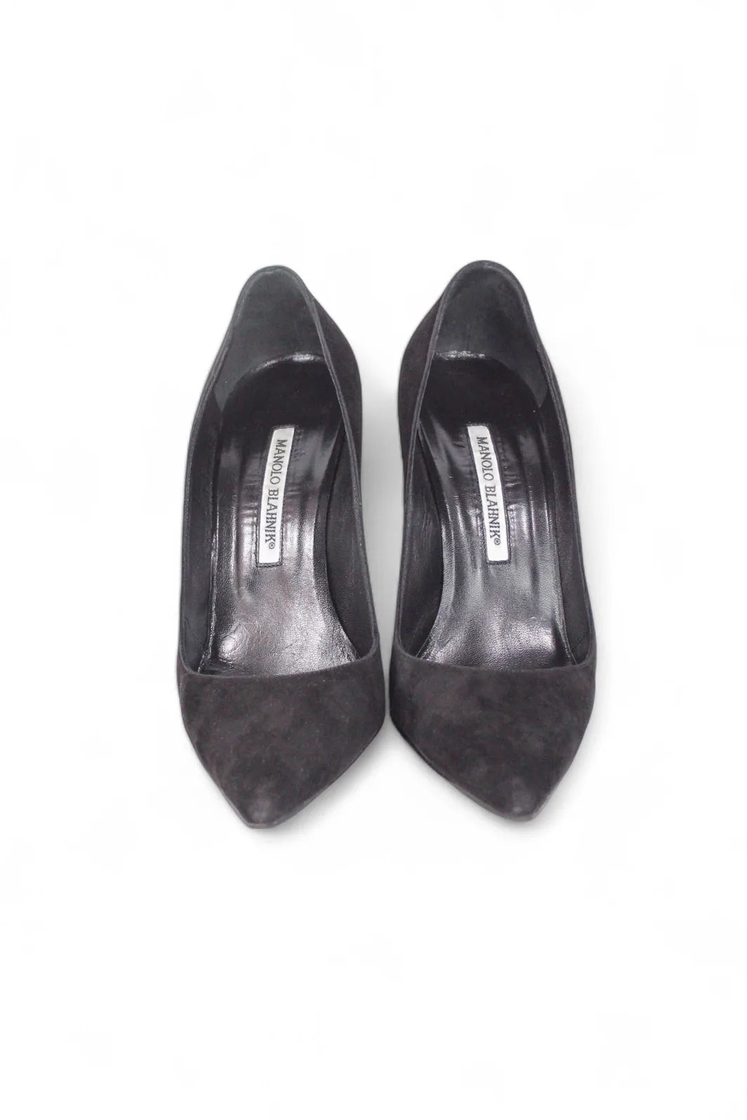 Black suede pumps