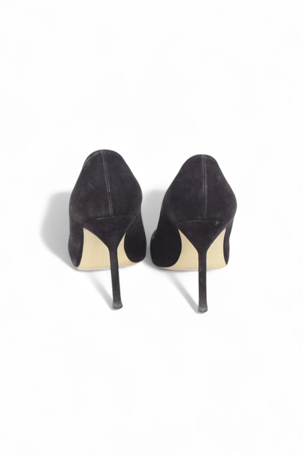 Black suede pumps