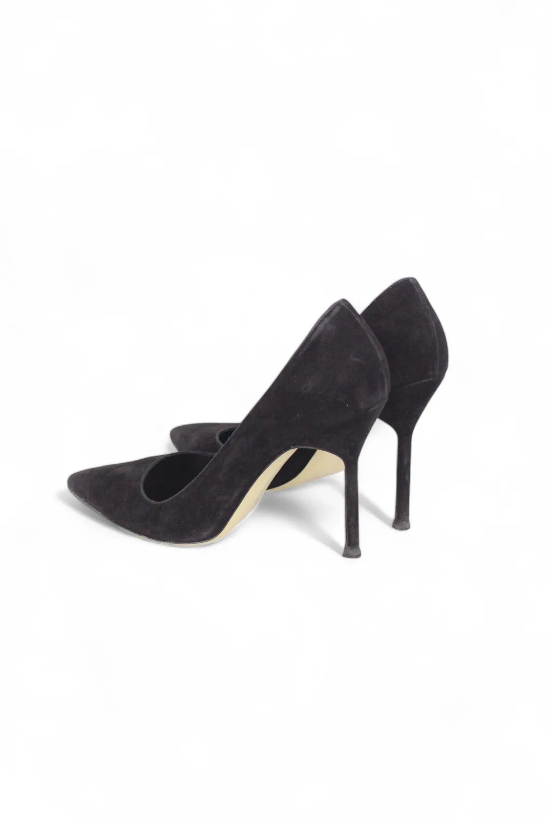 Black suede pumps
