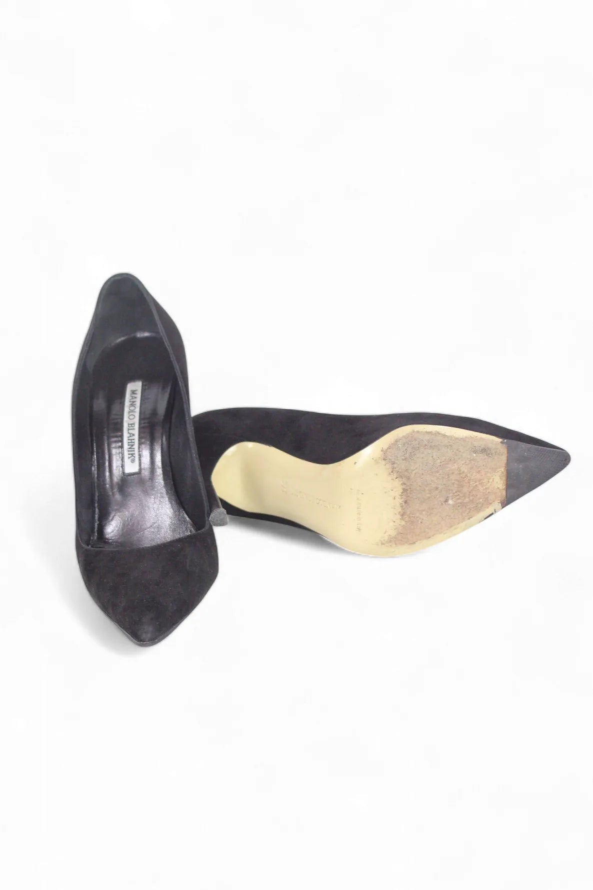 Black suede pumps