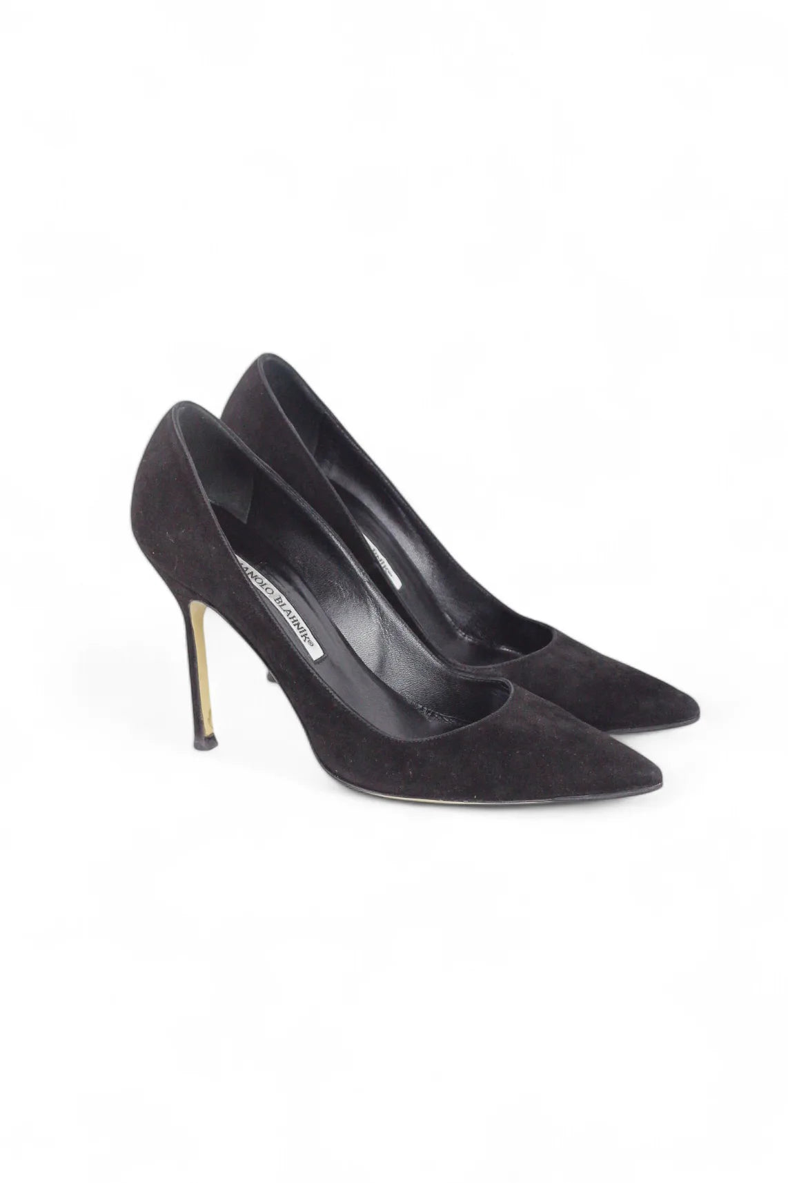 Black suede pumps