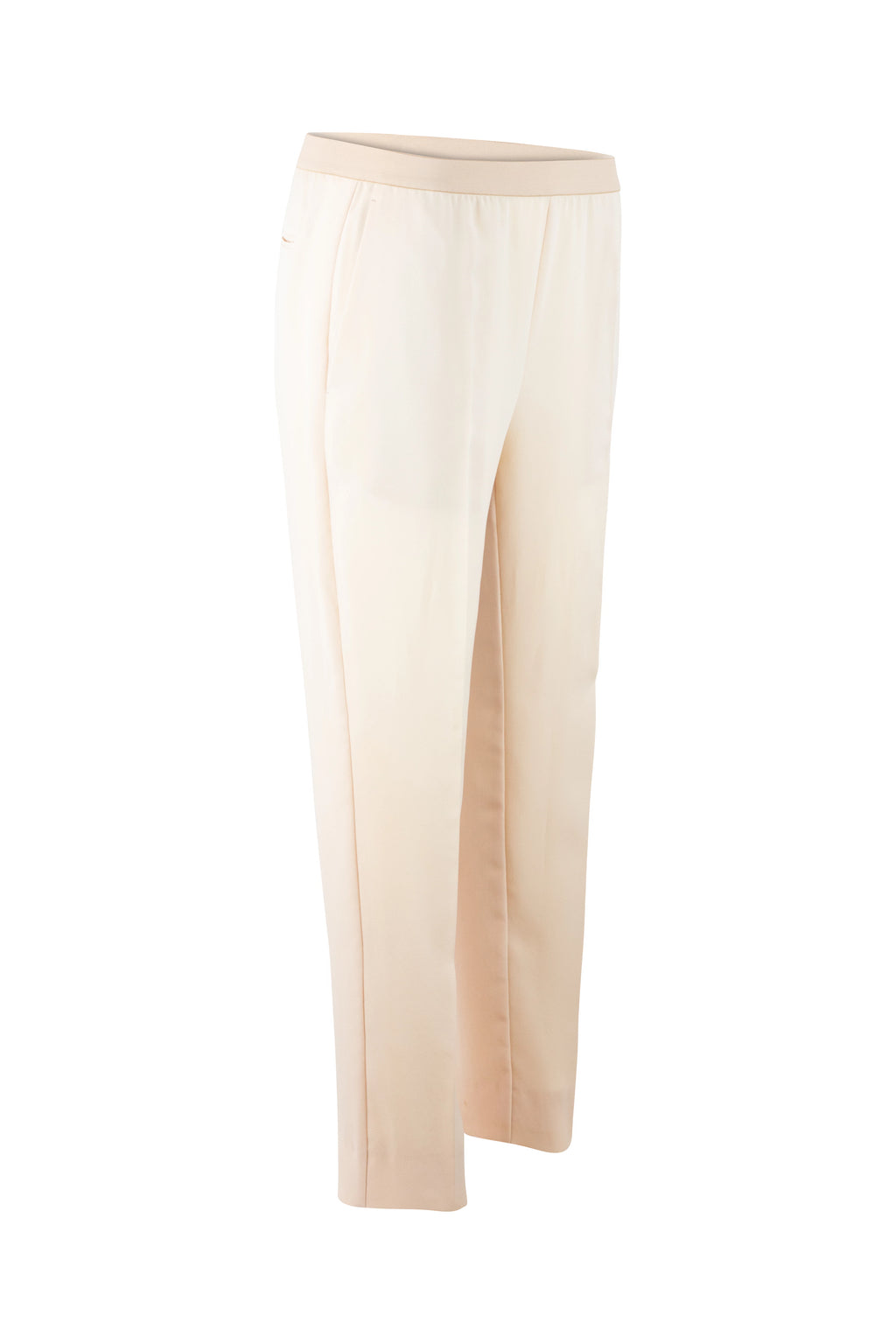 Light Pink-Cream Tapered Tailored Trousers