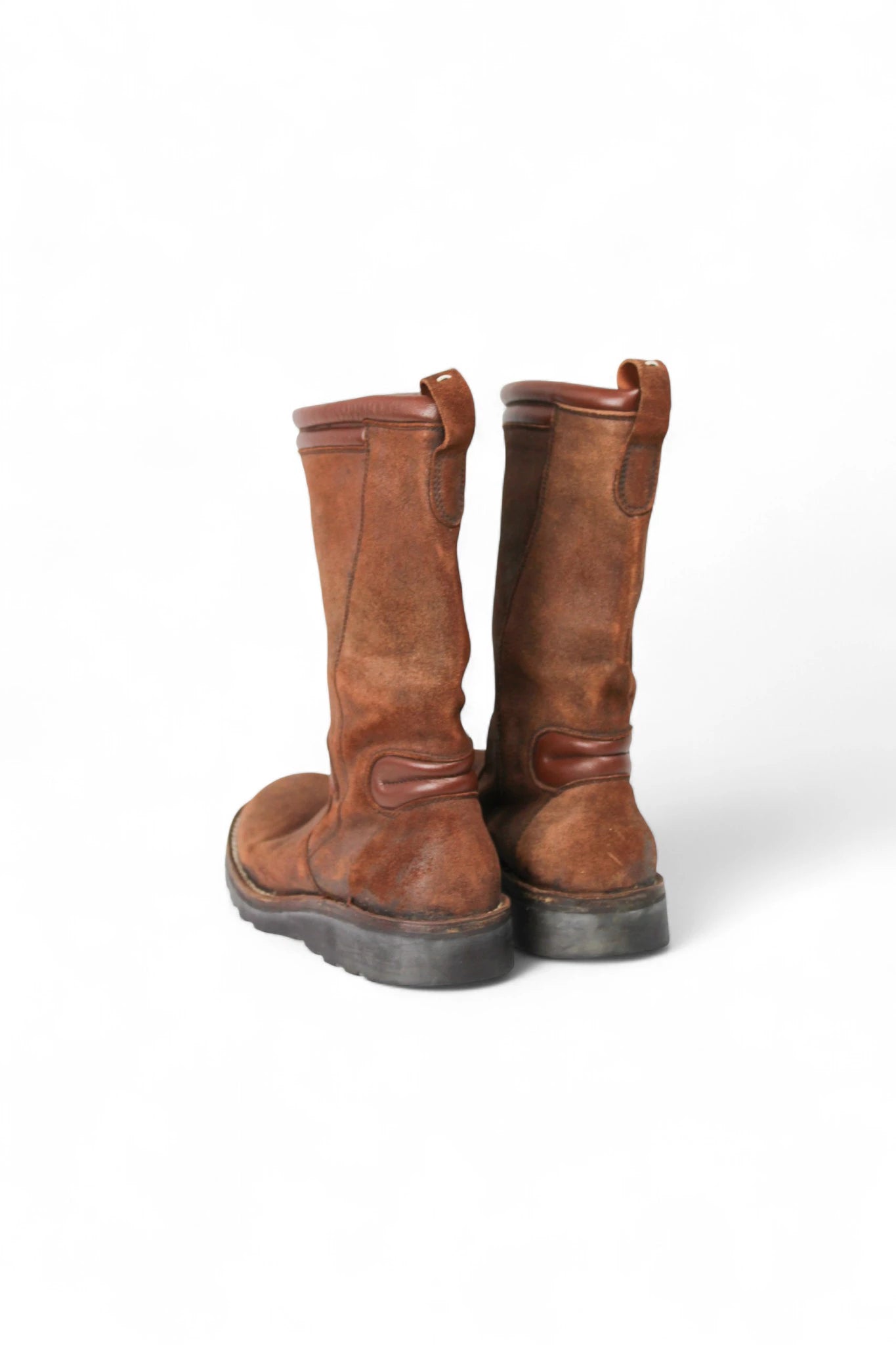 Brown Distressed Suede Boots