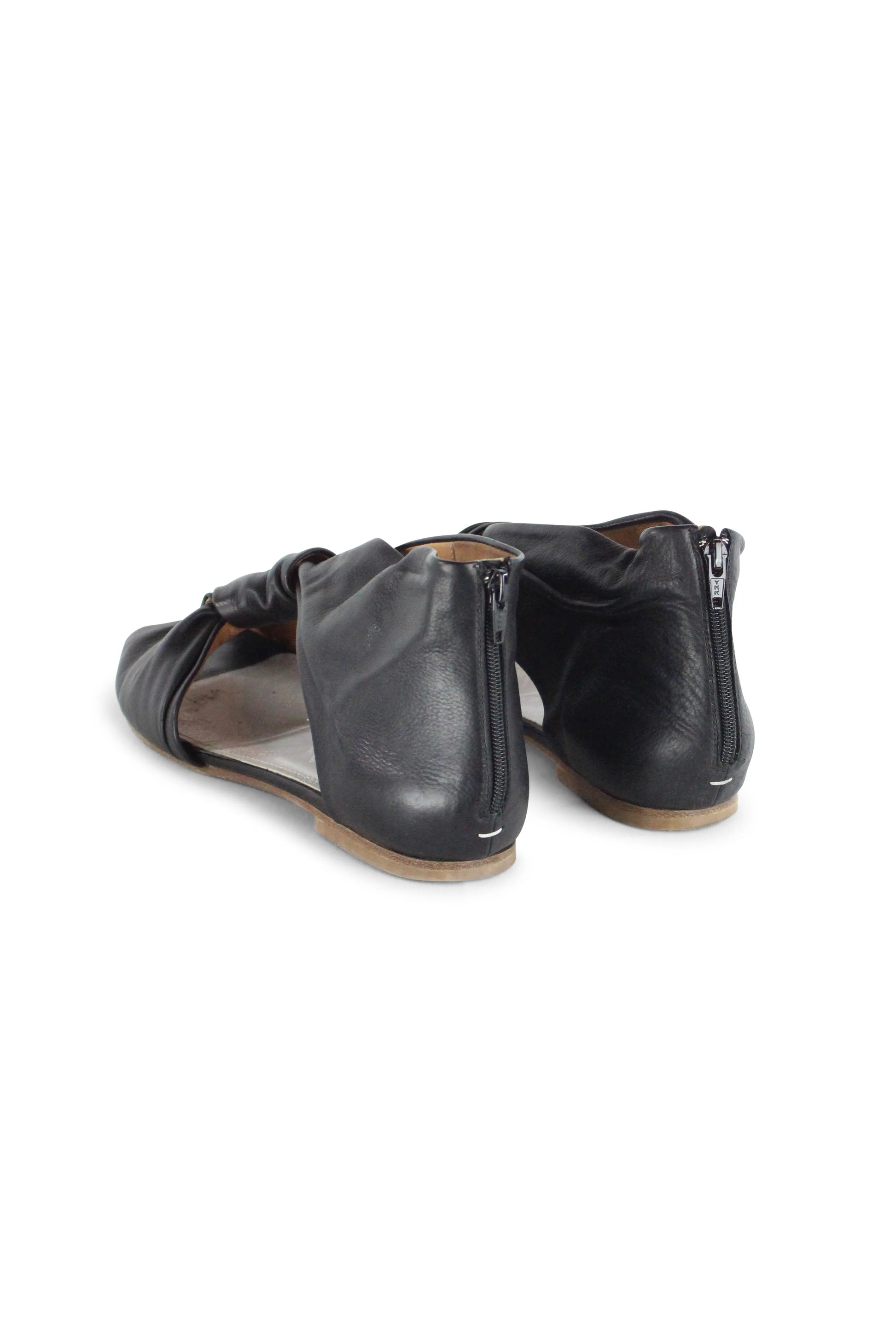 Black twist nappa sandals