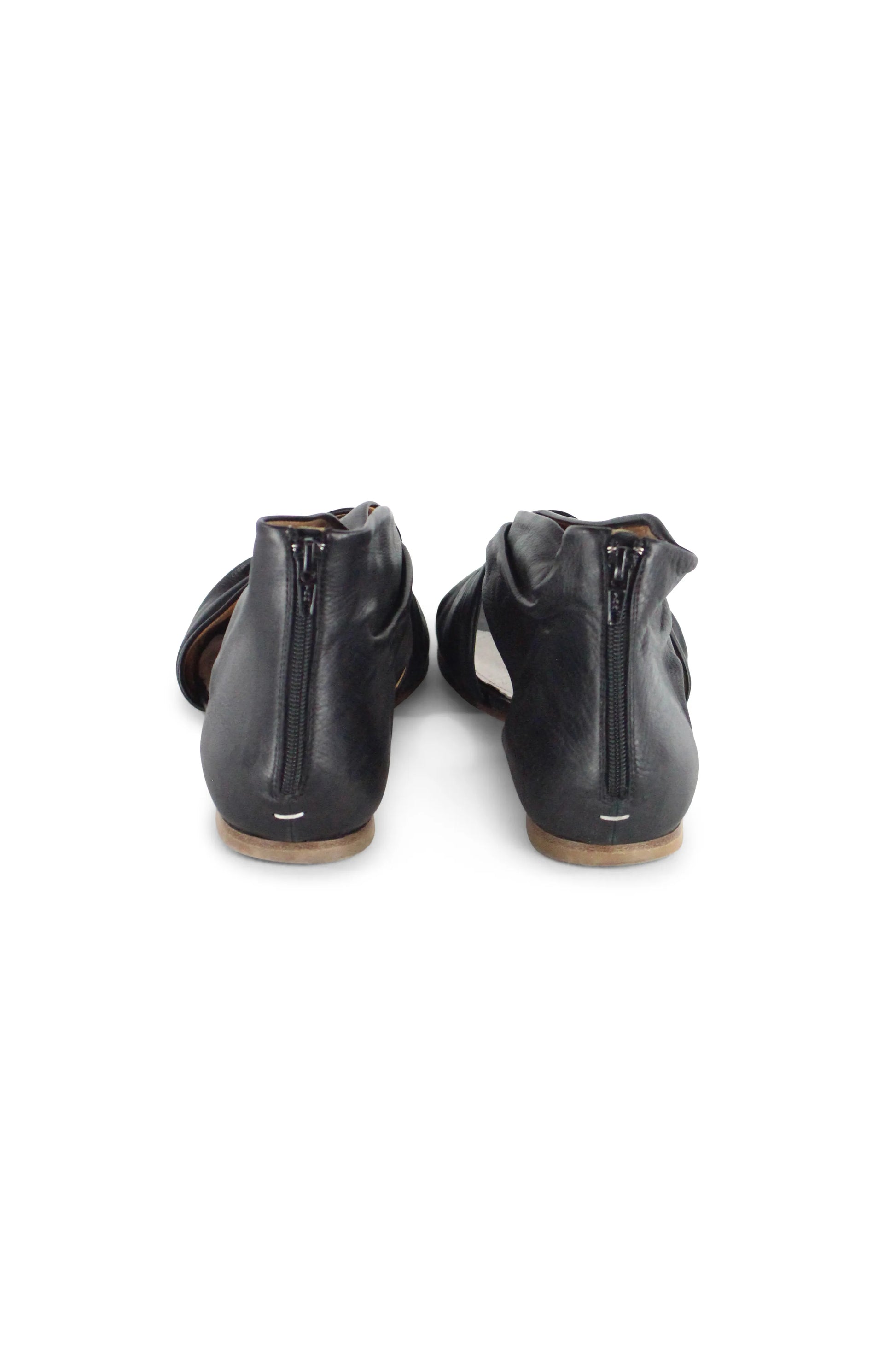 Black twist nappa sandals